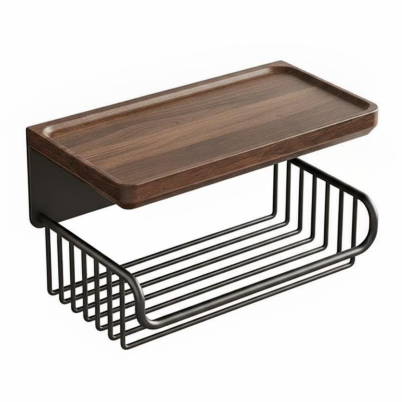 Surface-Mounted Tissue Box with Shelf