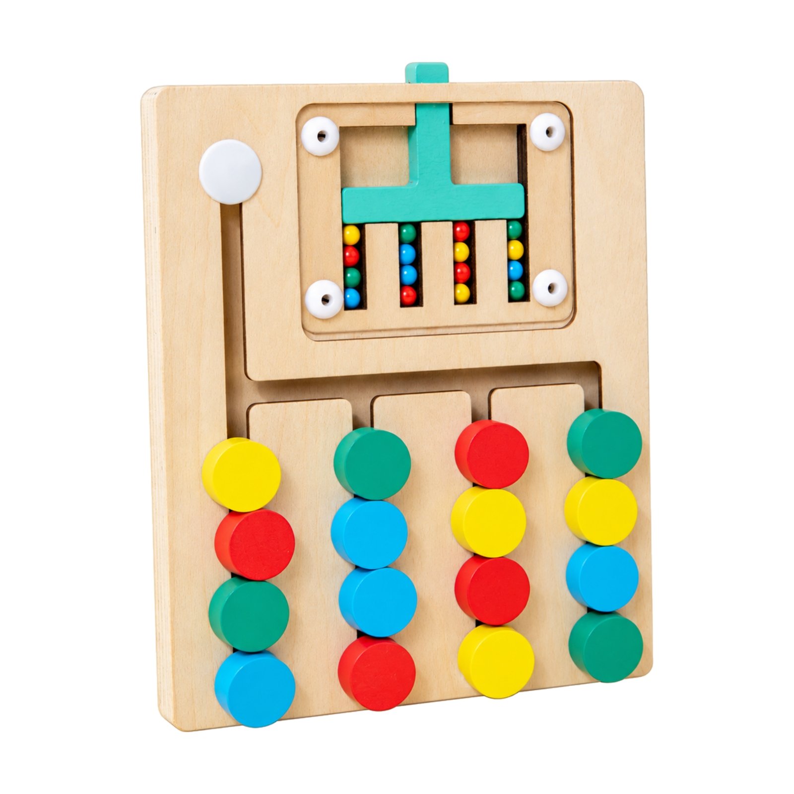 Wooden Busy Board with Bead Maze