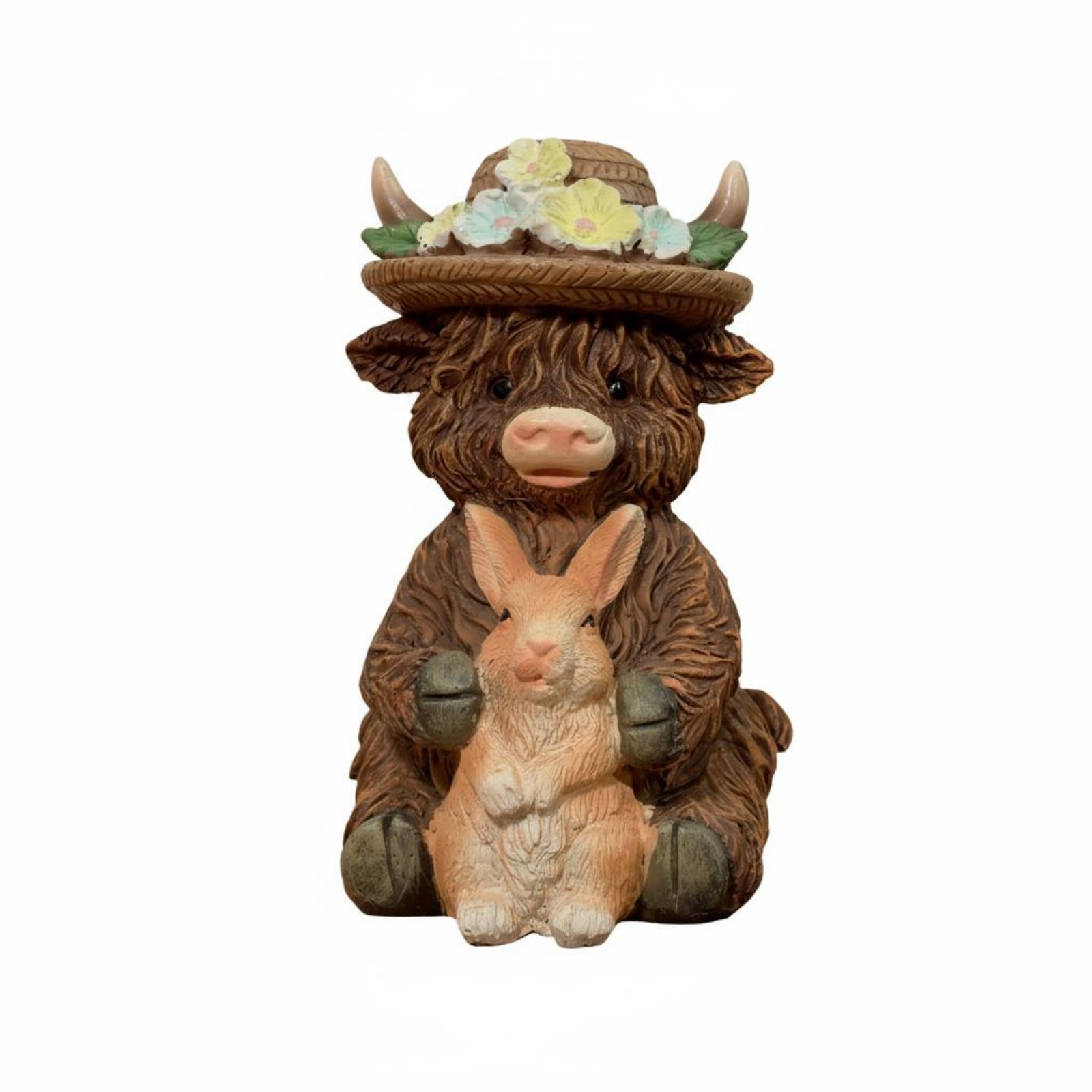 Shaggy-Haired Cow with Hare Figurine