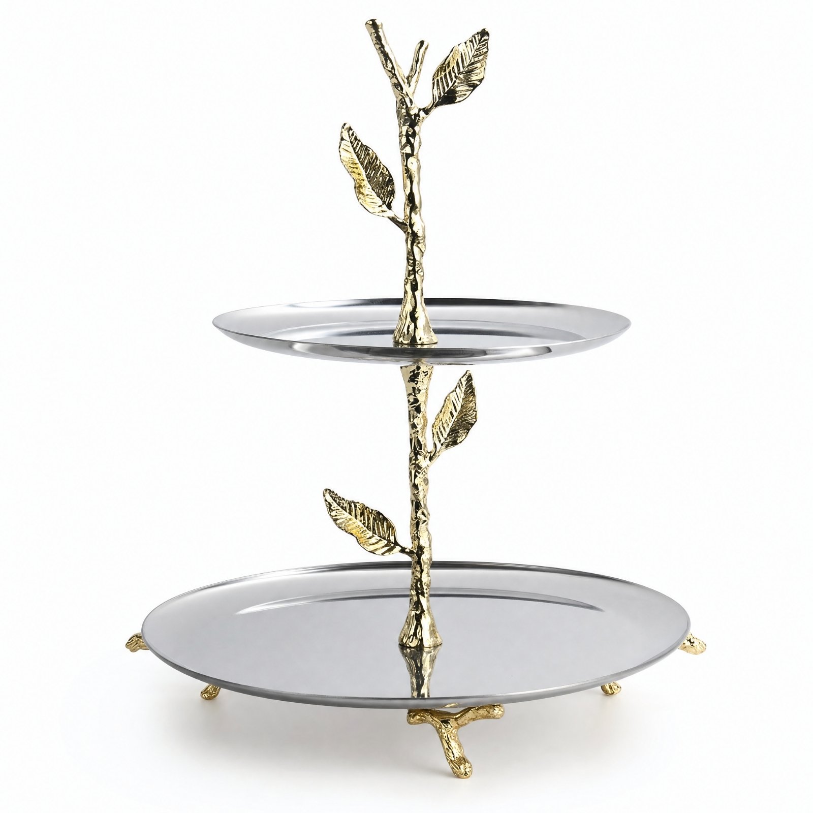 Two-Tier Fruit Tray Mirror-Finish
