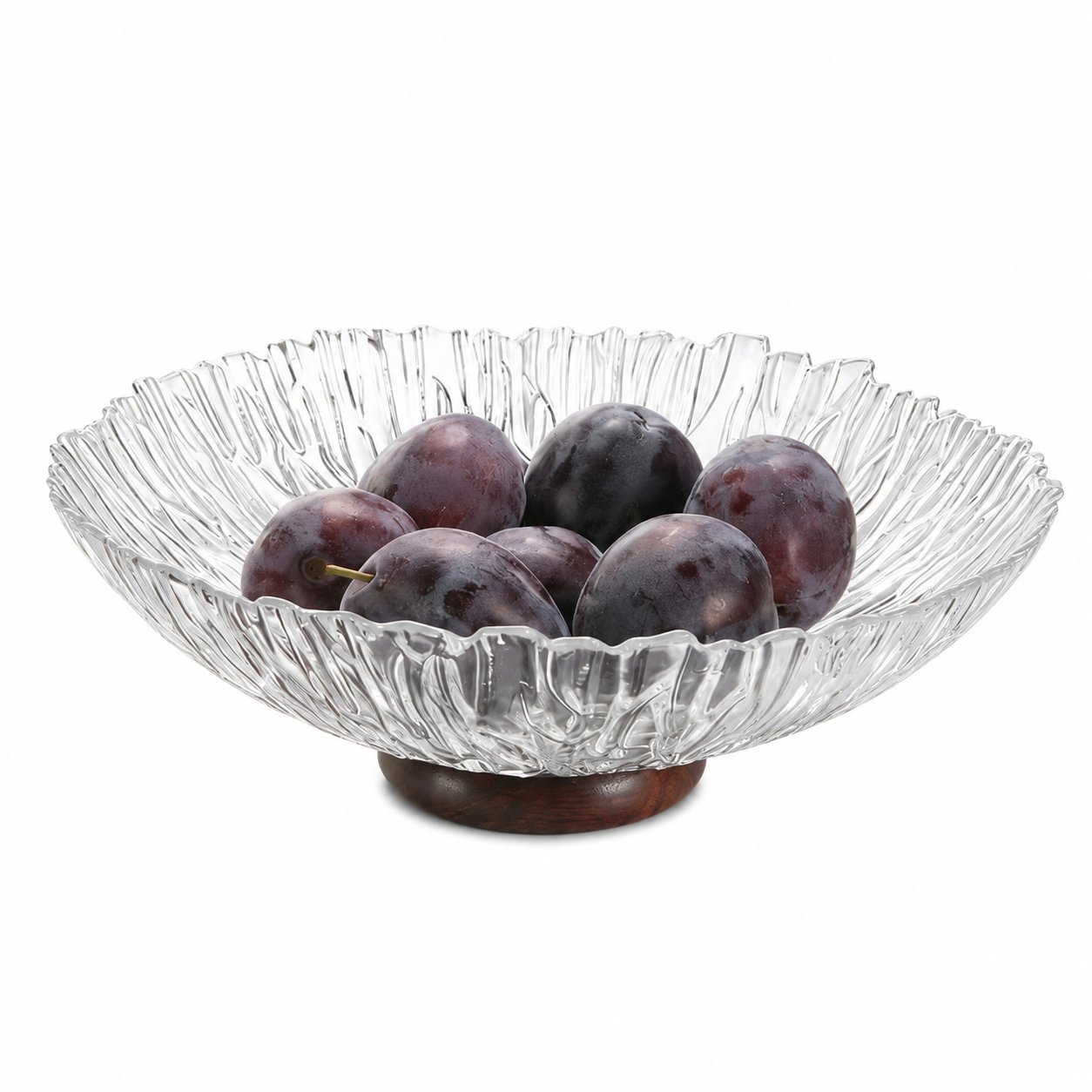 Footed Glass Fruit Bowl