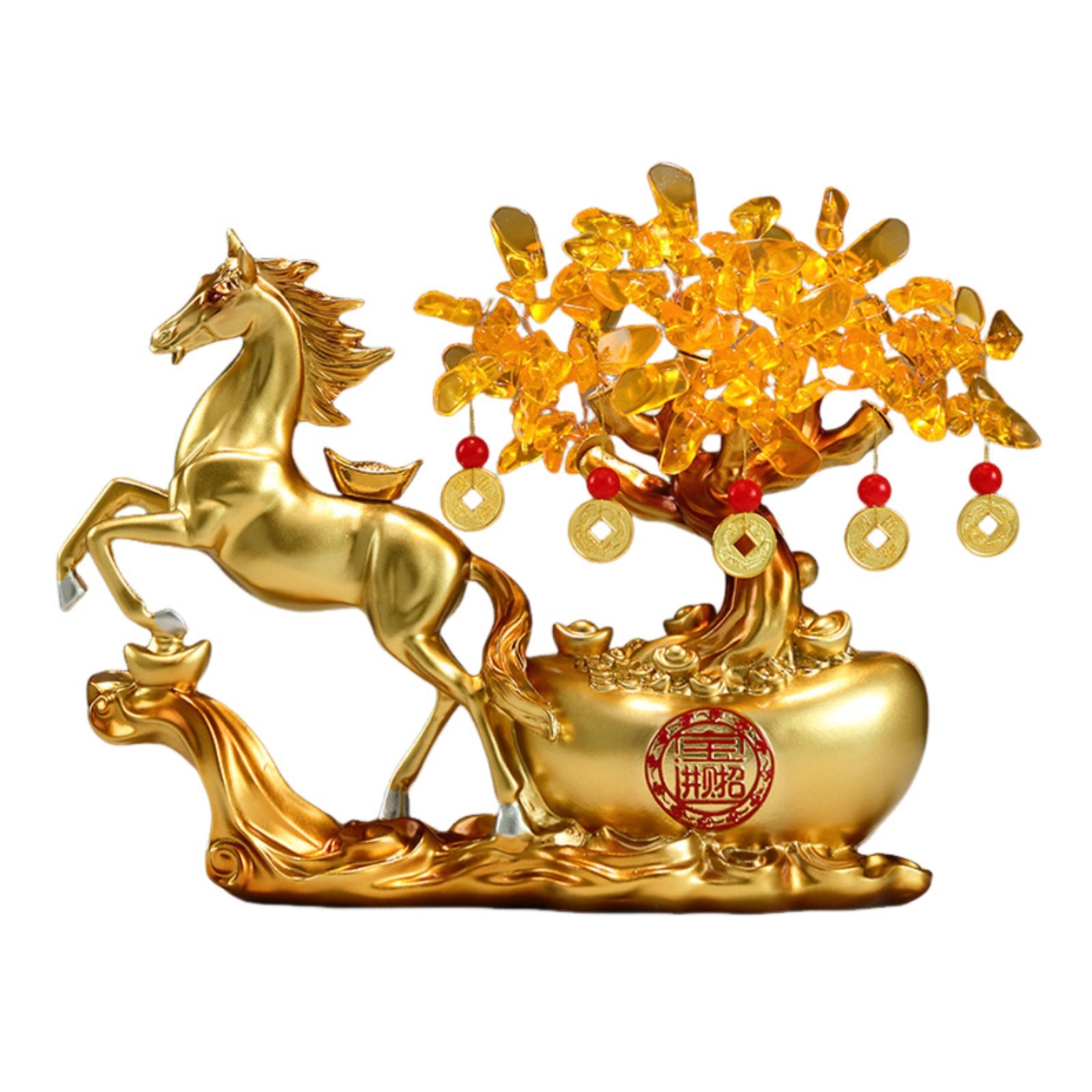 Wealth Horse and Gold Ingots Decor