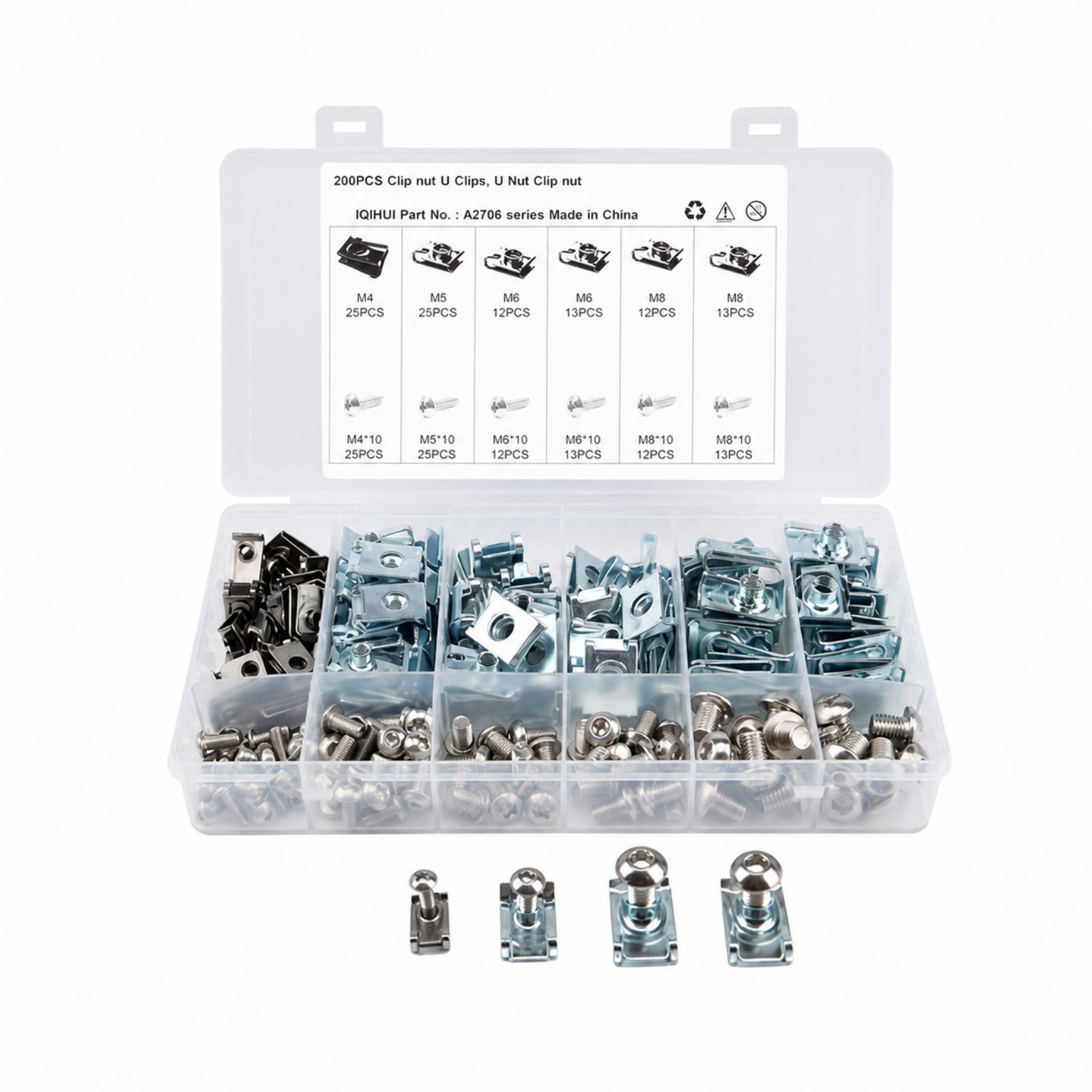 200-Piece Type B Spring Clip Nut Assortment