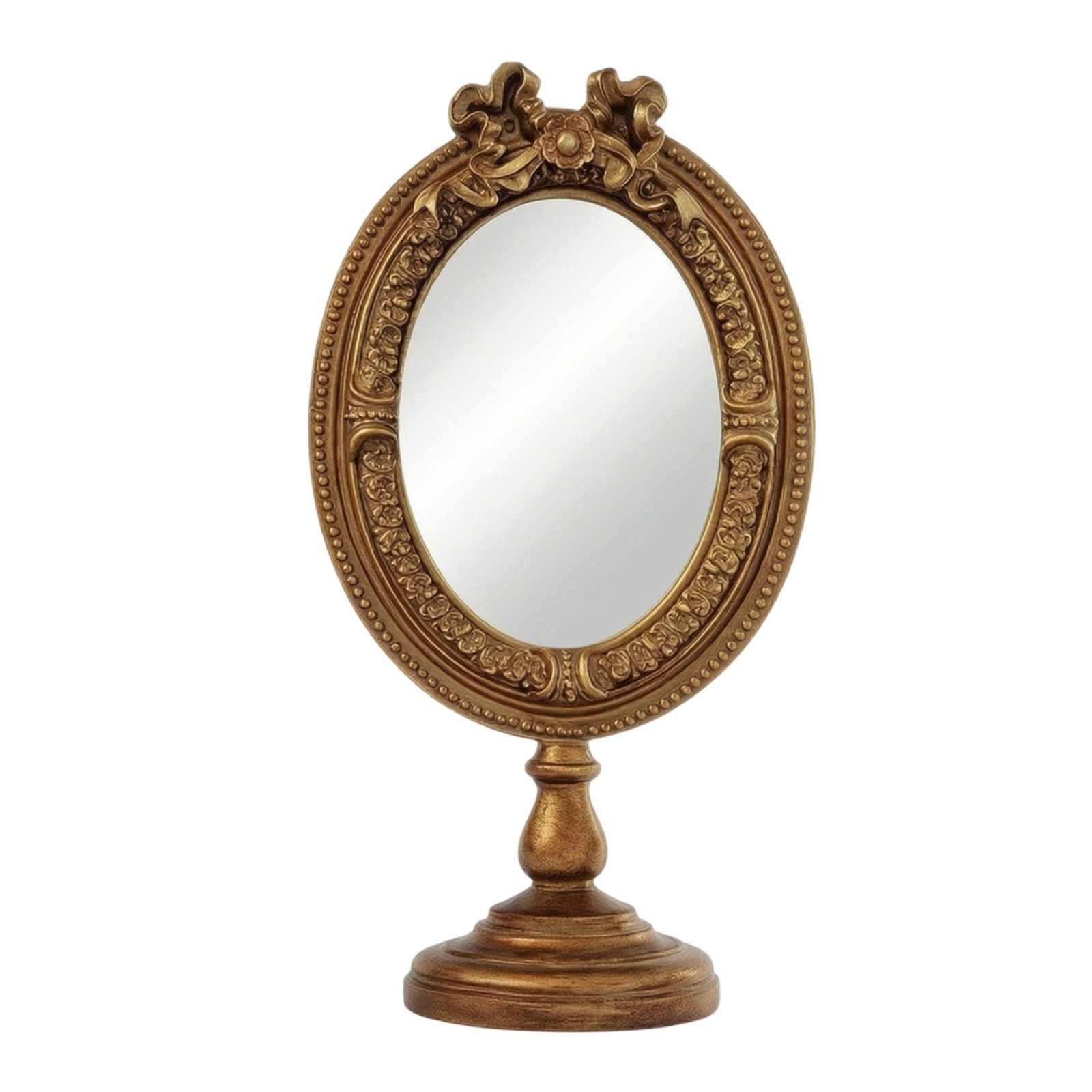 Antique Bronze Oval Mirror