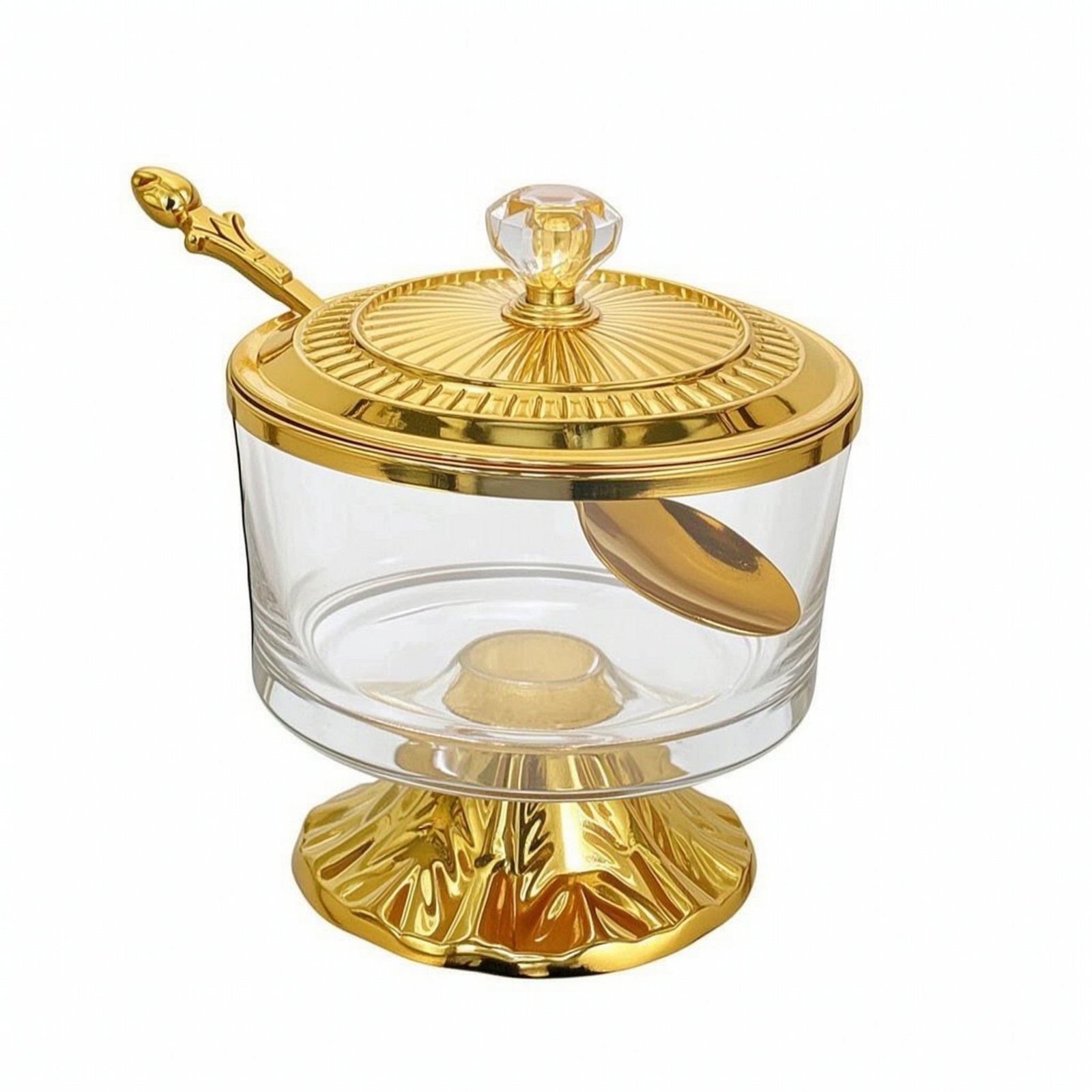 Glass Storage Jar with Gold Lid