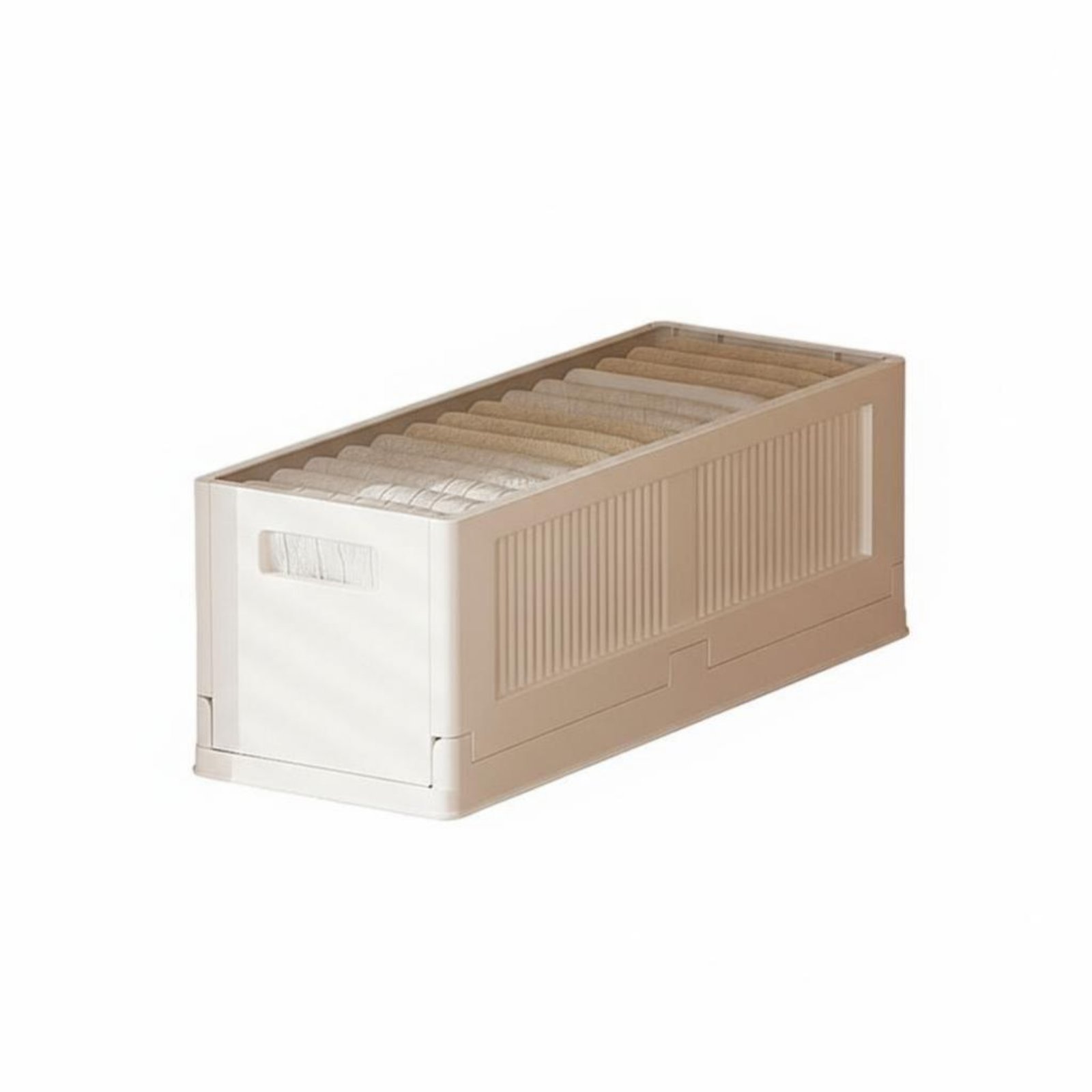 Foldable Drawer Box with Transparent Panel