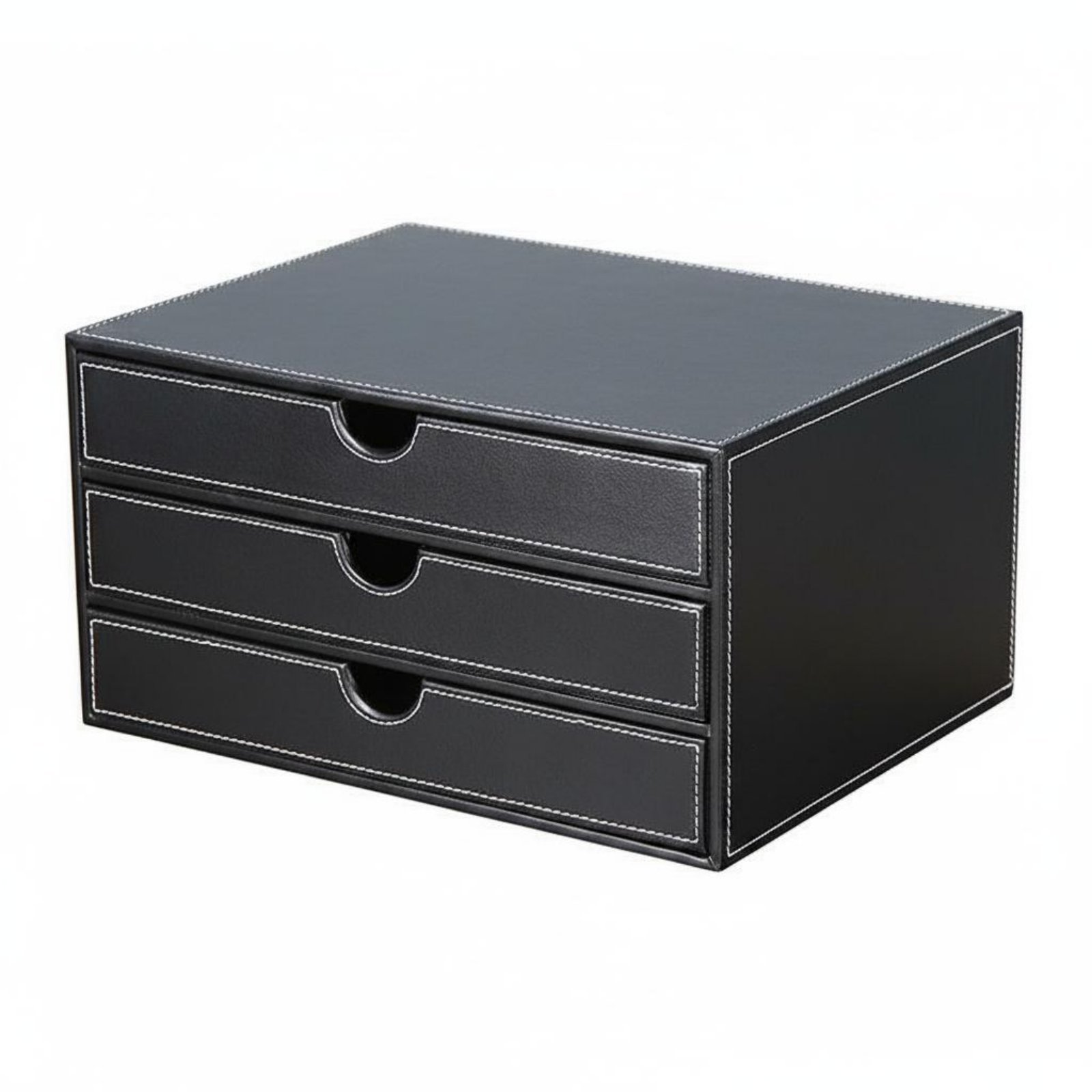Leather Desk Organizer Box