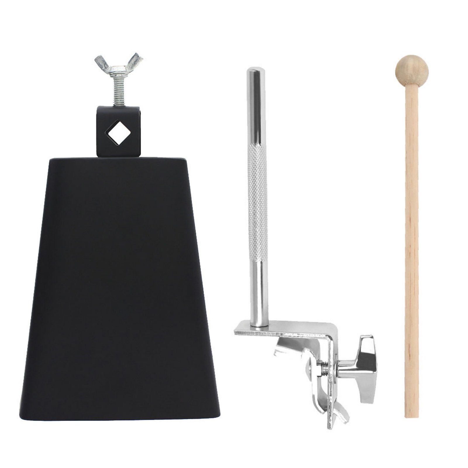 Metal Cowbell 6-Inch with Clamp