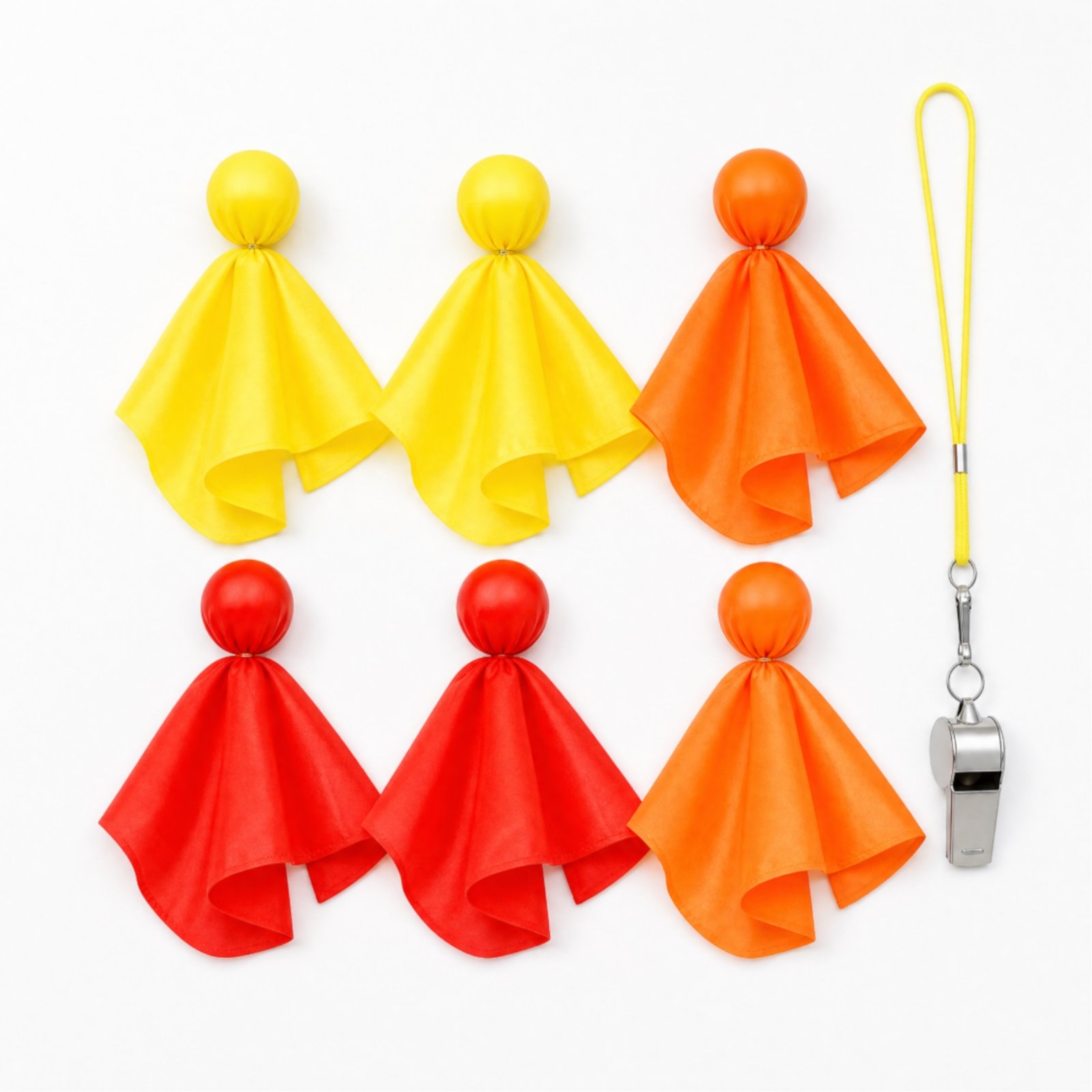 6-Piece Referee Penalty Flag with Whistle