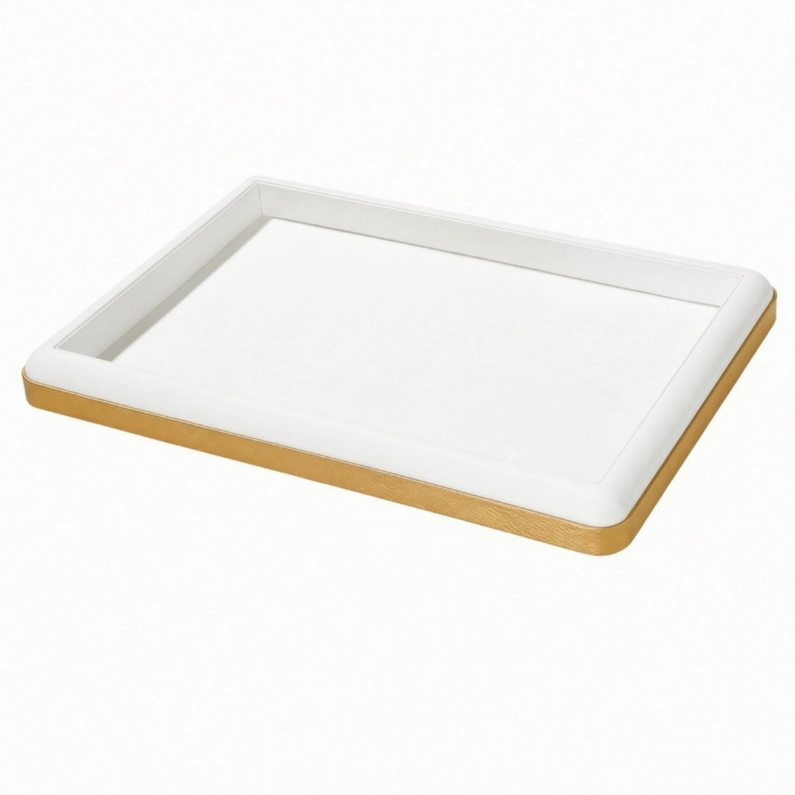 PU Jewelry Display Tray – White, Empty