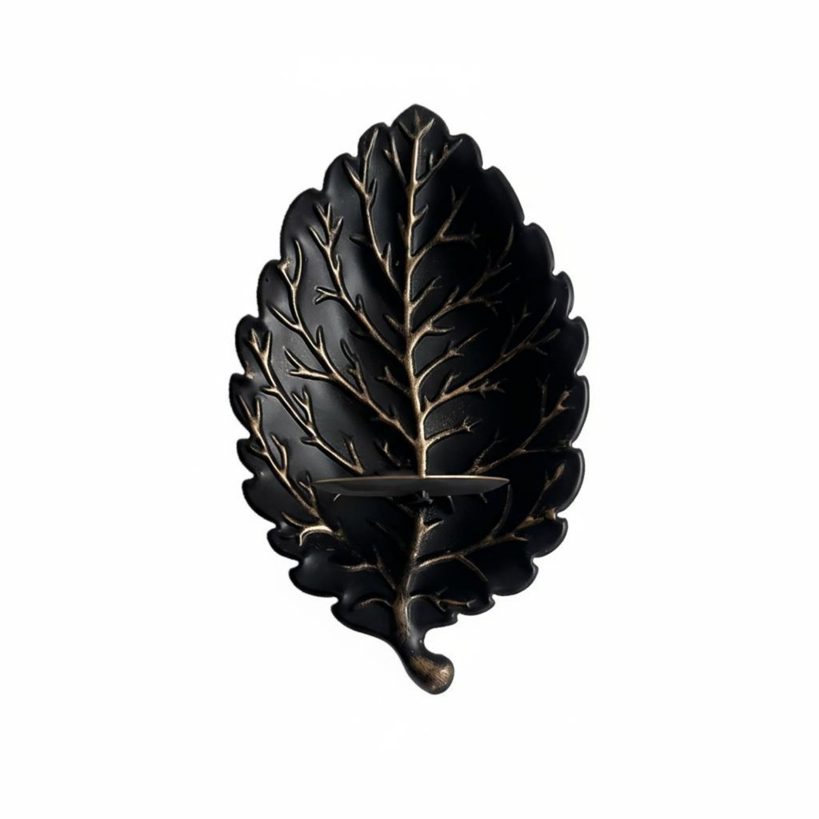 Metal Leaf Wall Candle Holder