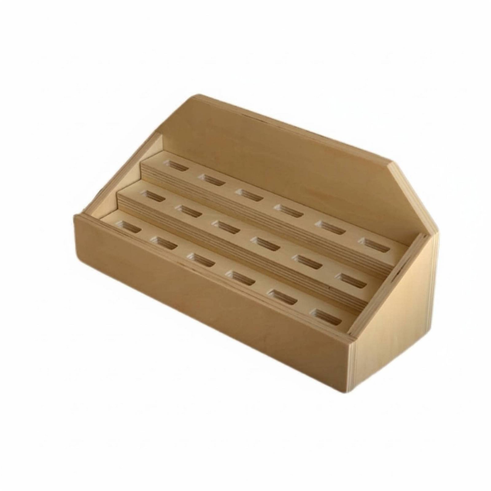 Wooden Tiered Finger Jewelry Stand