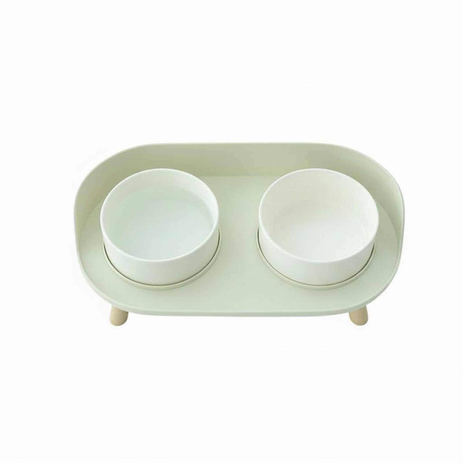 Raised Ceramic Cat Bowl – White