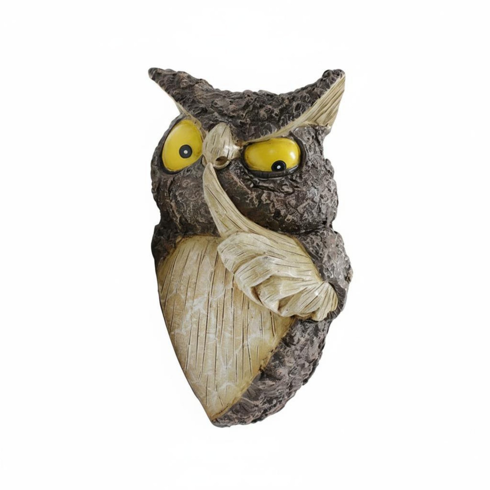 Resin Owl Peeker Statue