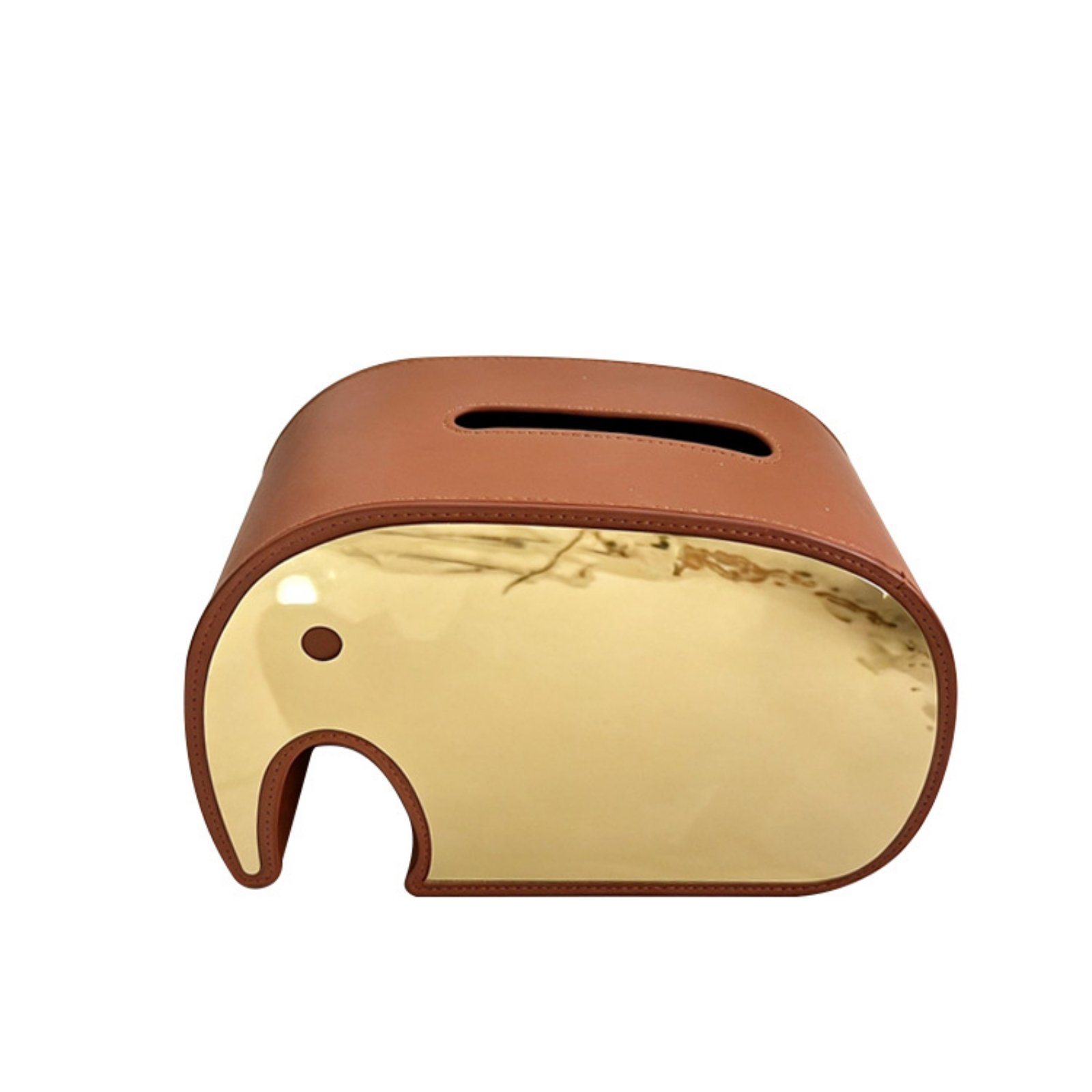 Stainless Steel Tissue Box Cover – Golden Brown