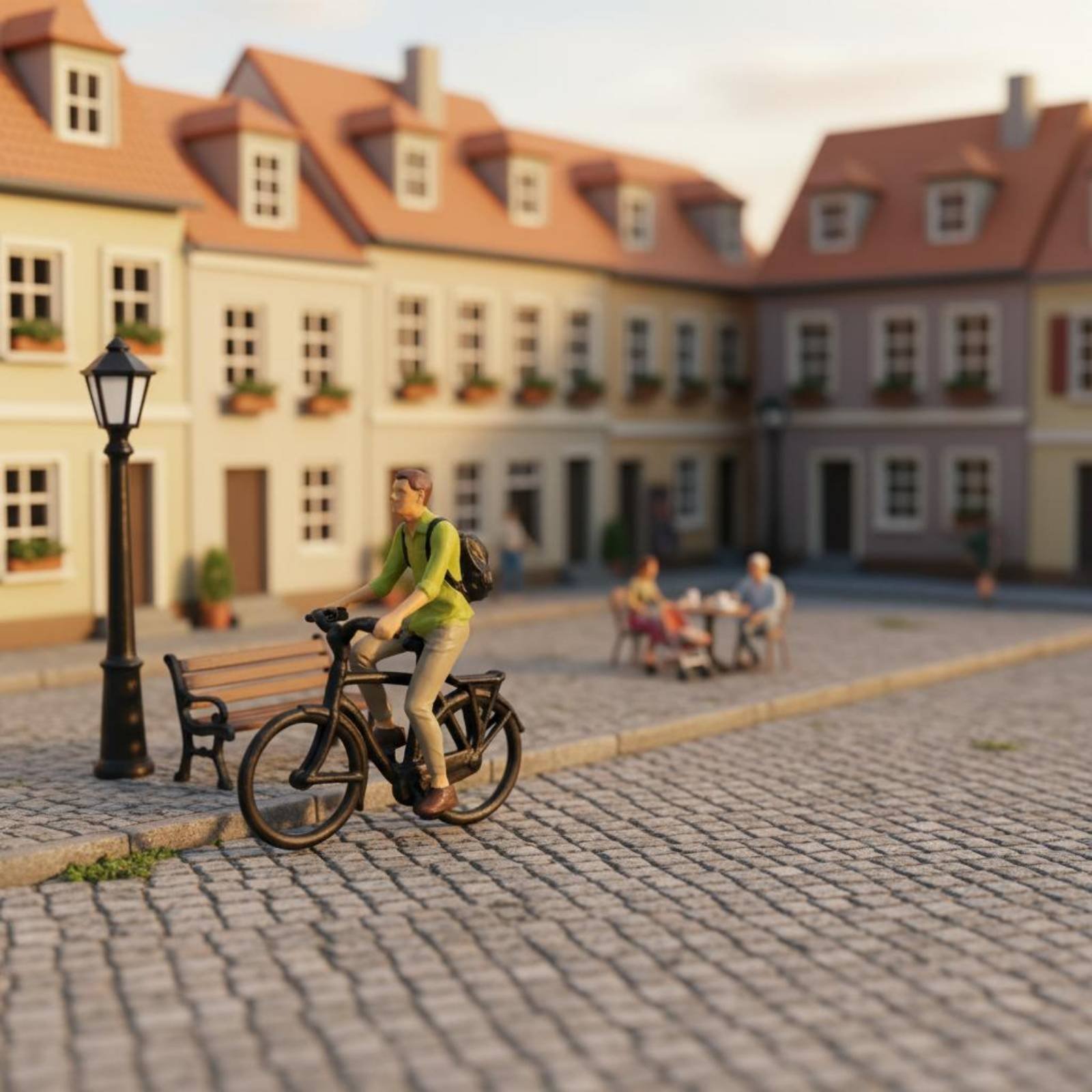 HO Scale Cyclist Figure