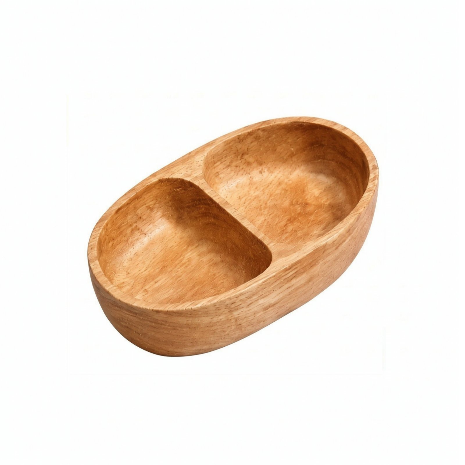 Wooden Divided Serving Tray – Oak Two Compartment