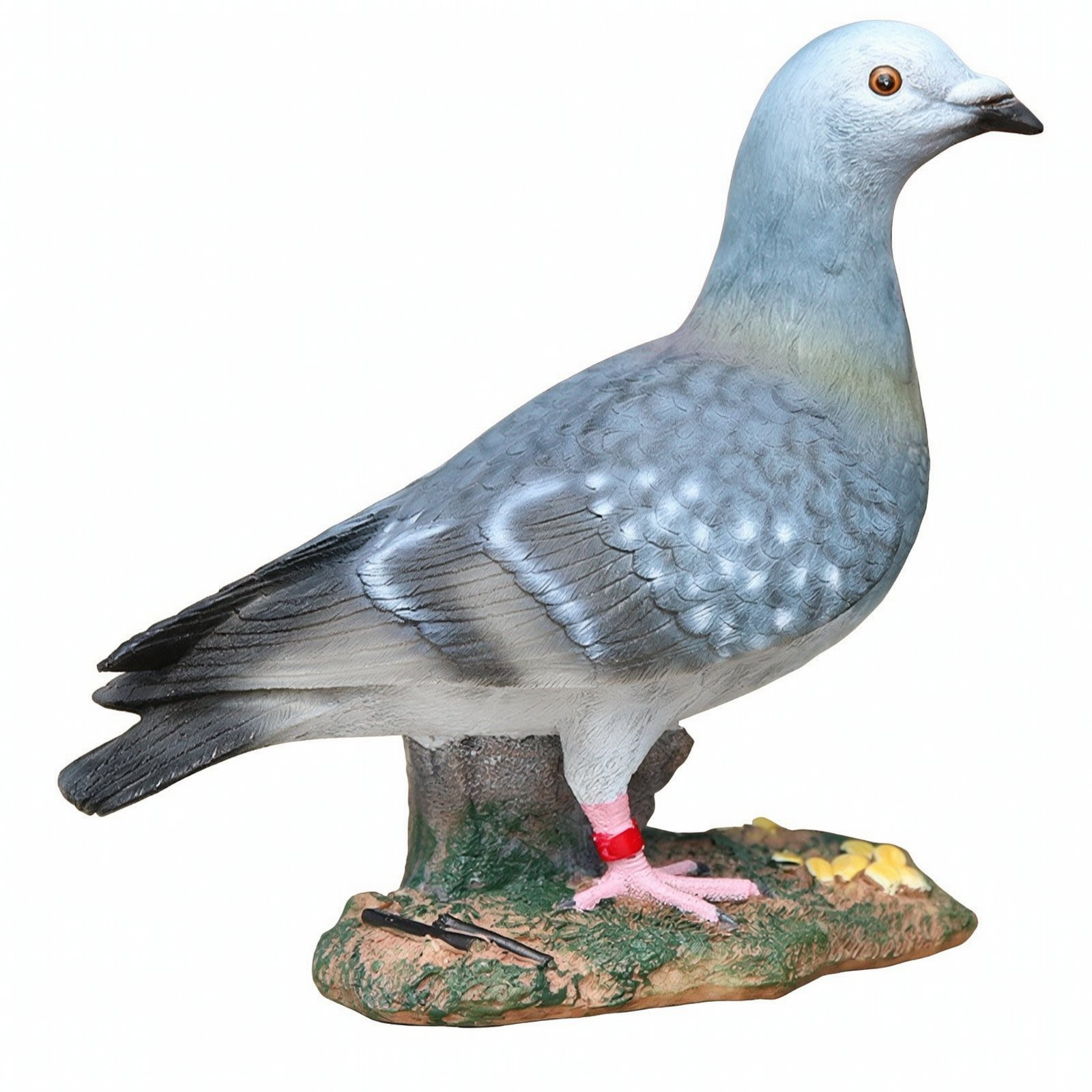 Resin Pigeon Statue with Stone Base