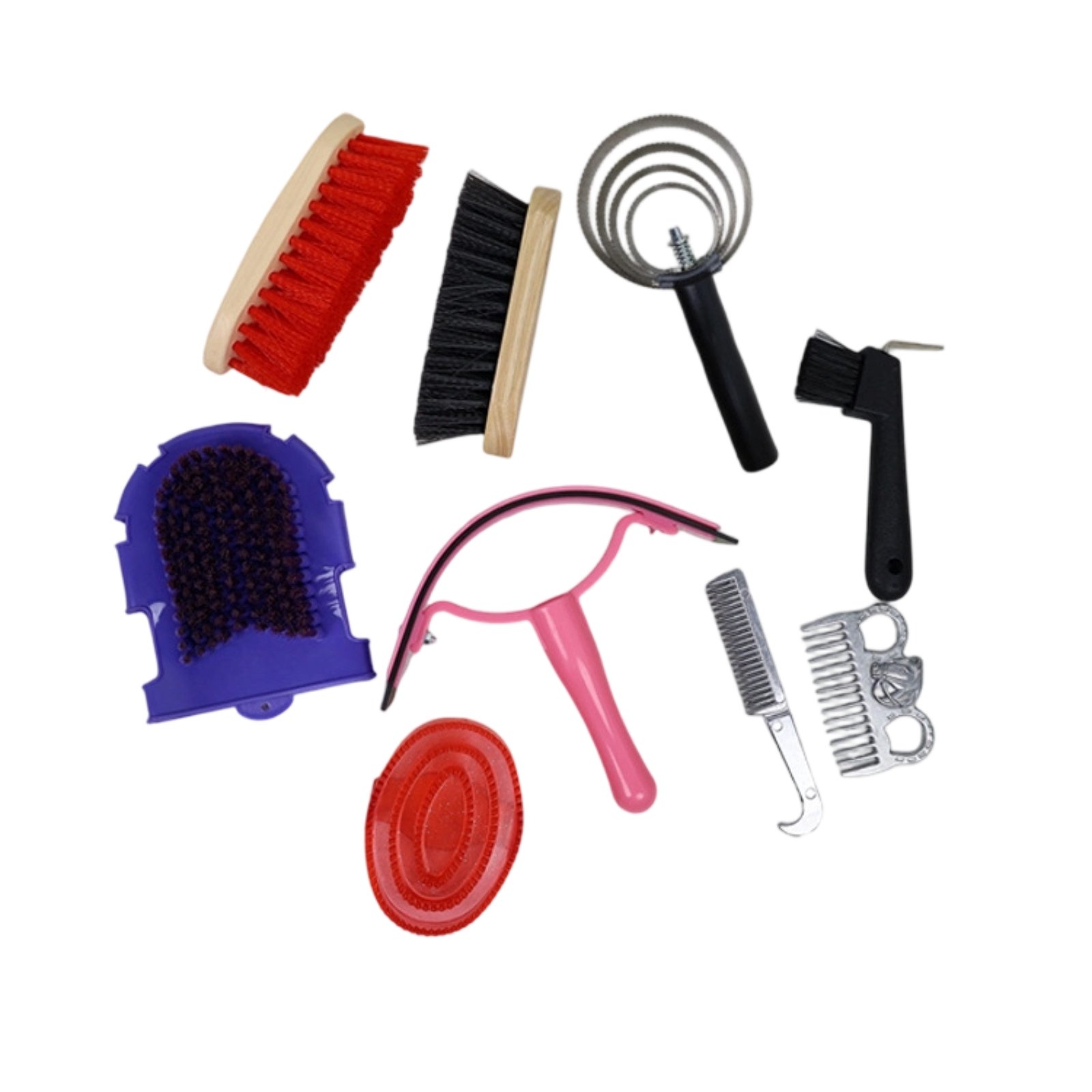 Wooden-Handled Horse Grooming Set