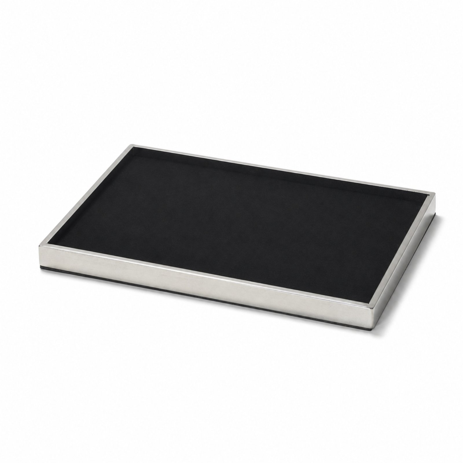 Cloth-Covered Jewelry Display Tray – Silver Black, Size S