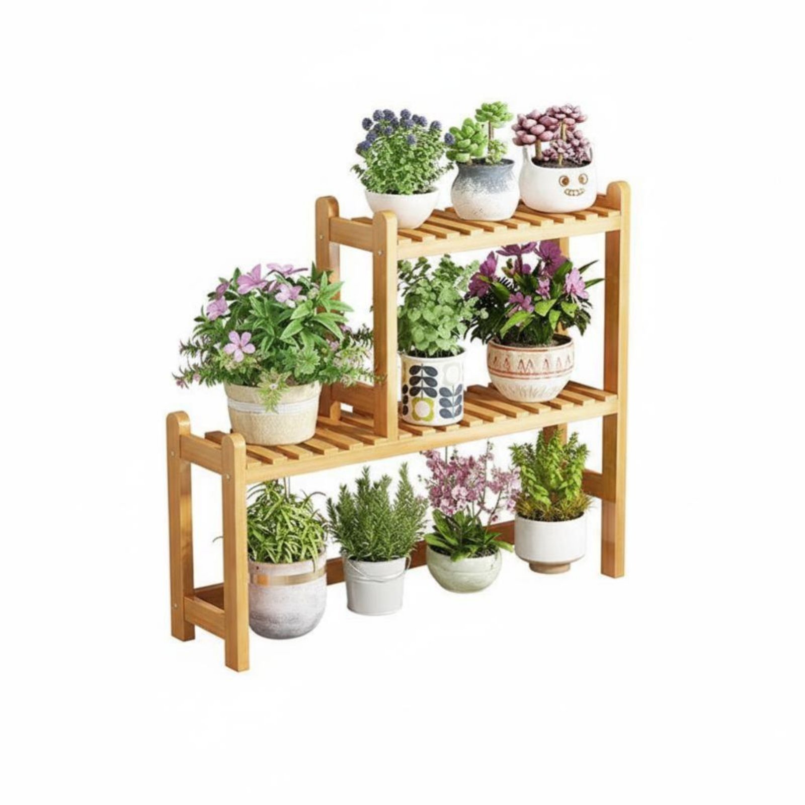Tiered Wooden Plant Stand