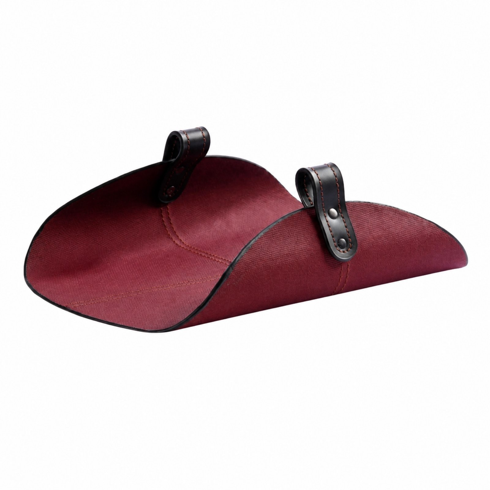 Leather Catchall Tray with Snap Straps