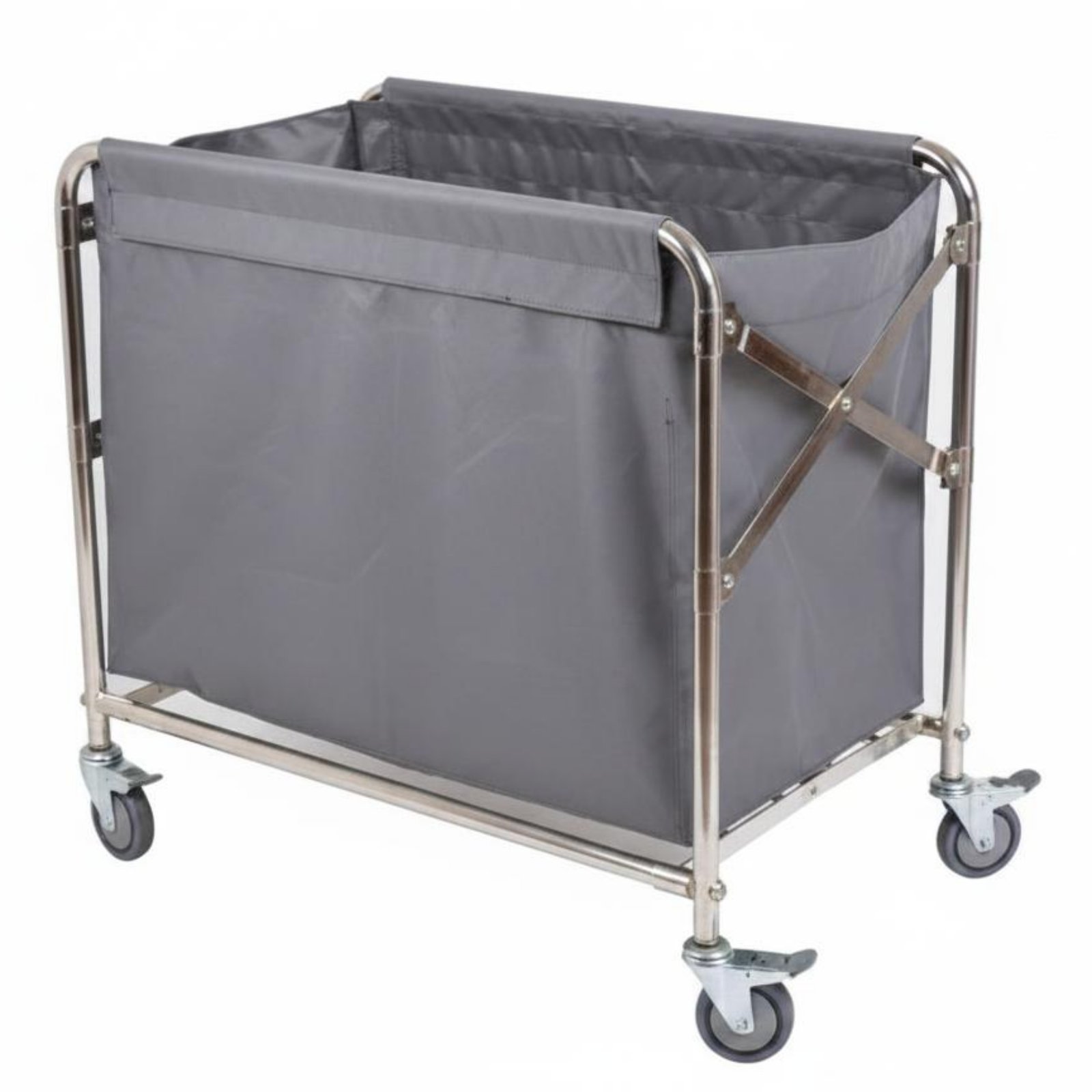 Stainless Steel Laundry Cart – Gray, Size S