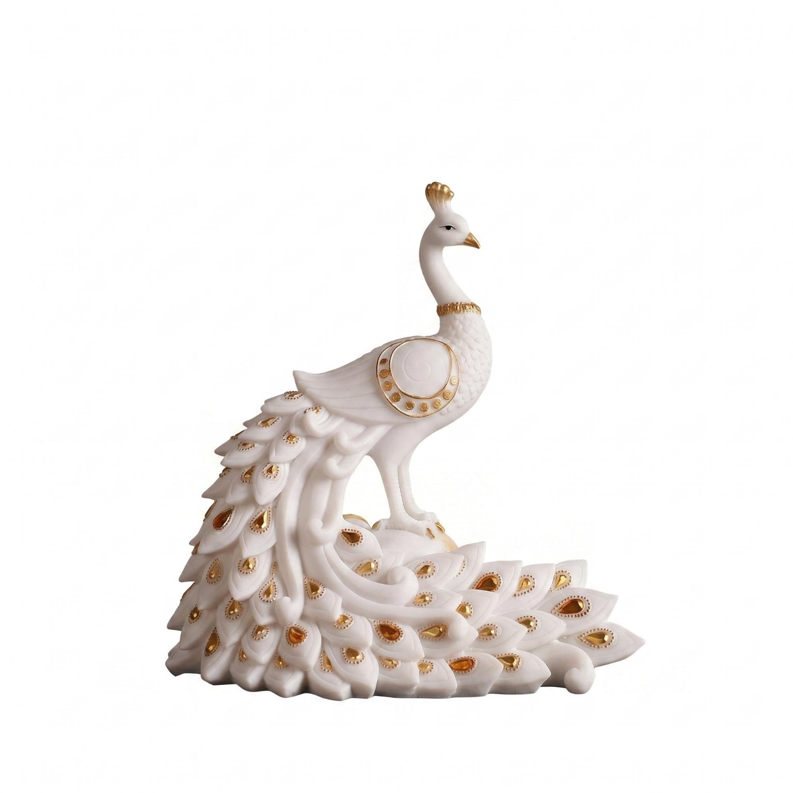 White Peacock Figurine