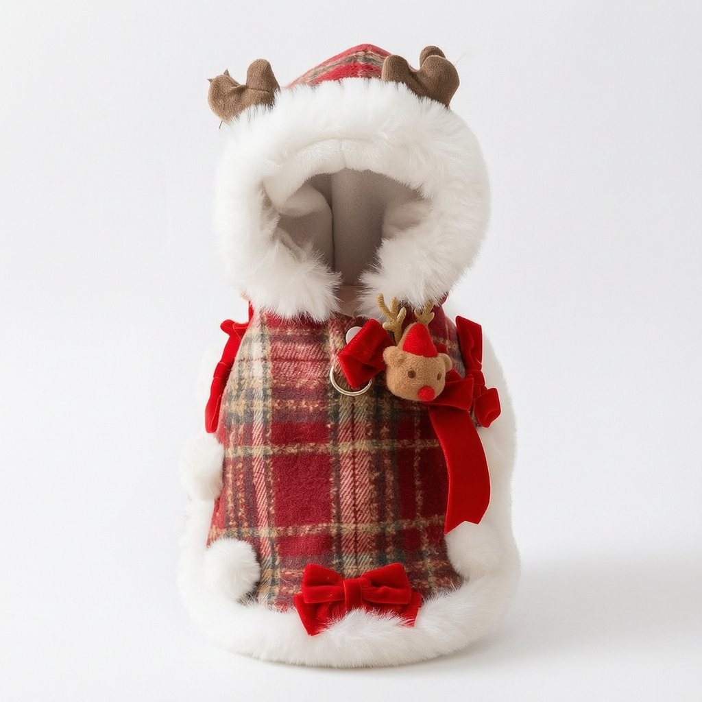 Plaid Pet Christmas Cloak
