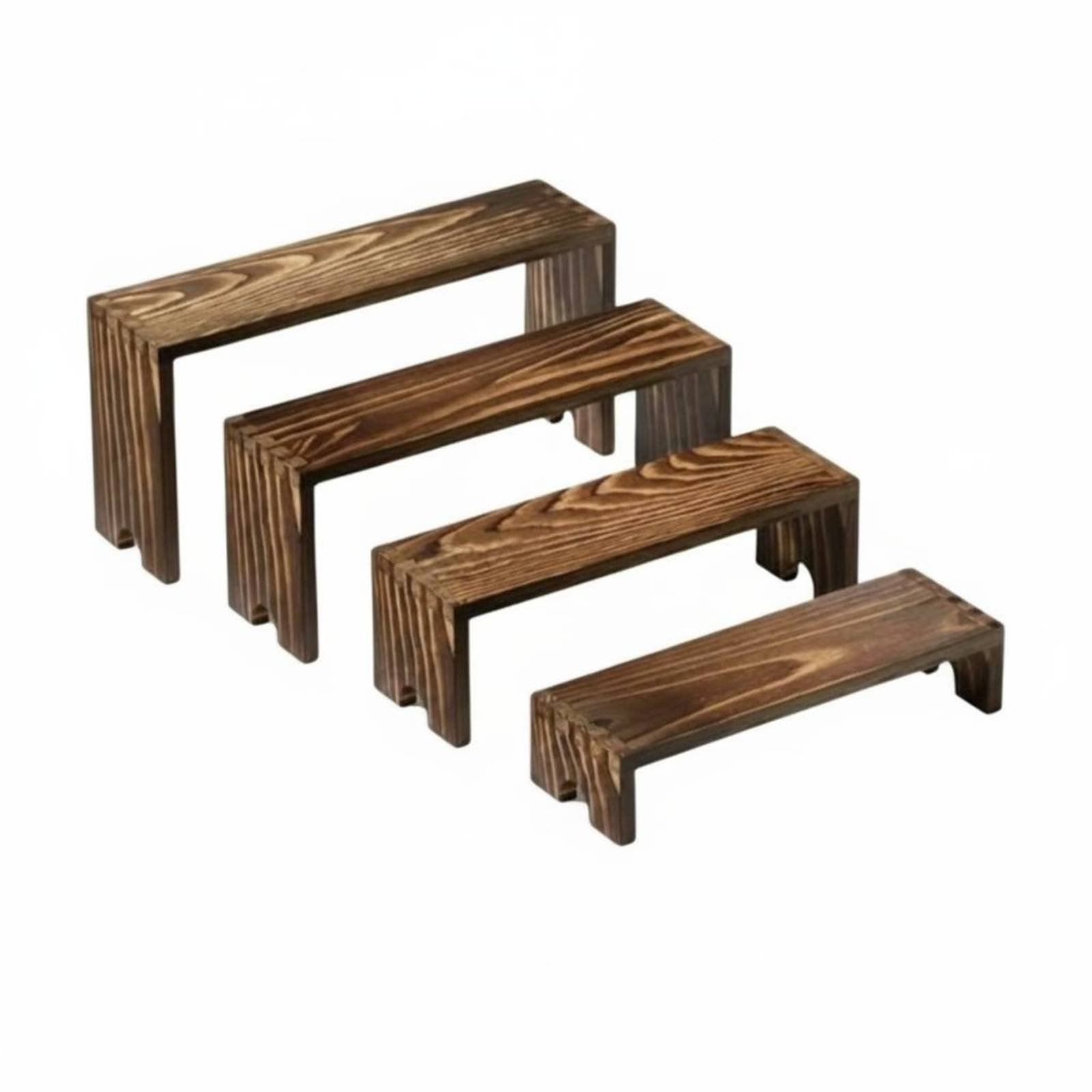 4-Piece Wooden Tiered Display Stand
