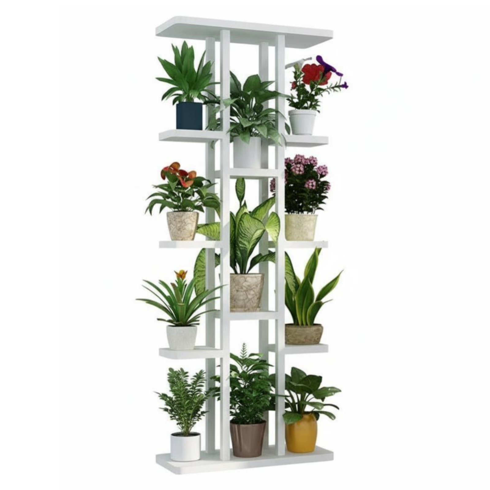 Multi-Tier Plant Stand – White+white Frame