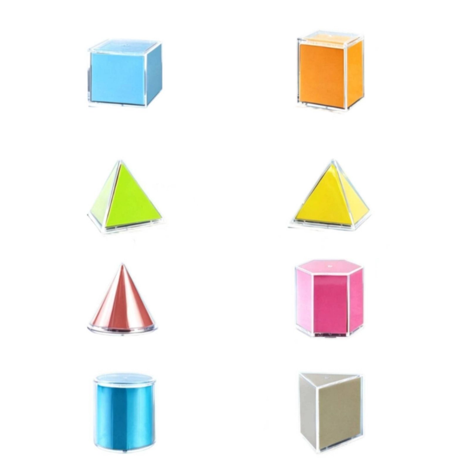 8-Piece Transparent Geometric Solid Set