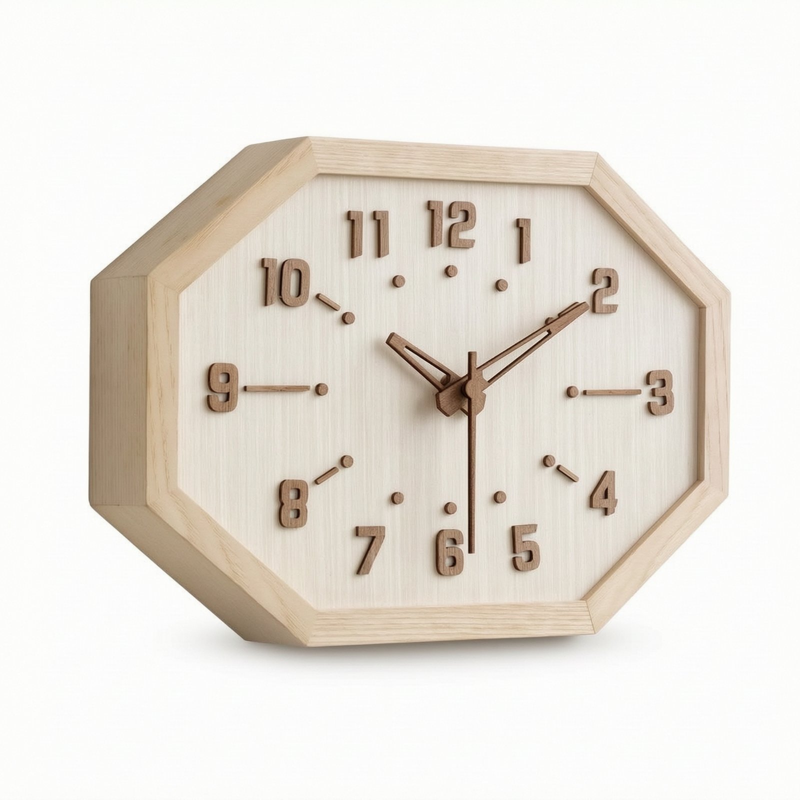 Octagonal Wood Wall Clock