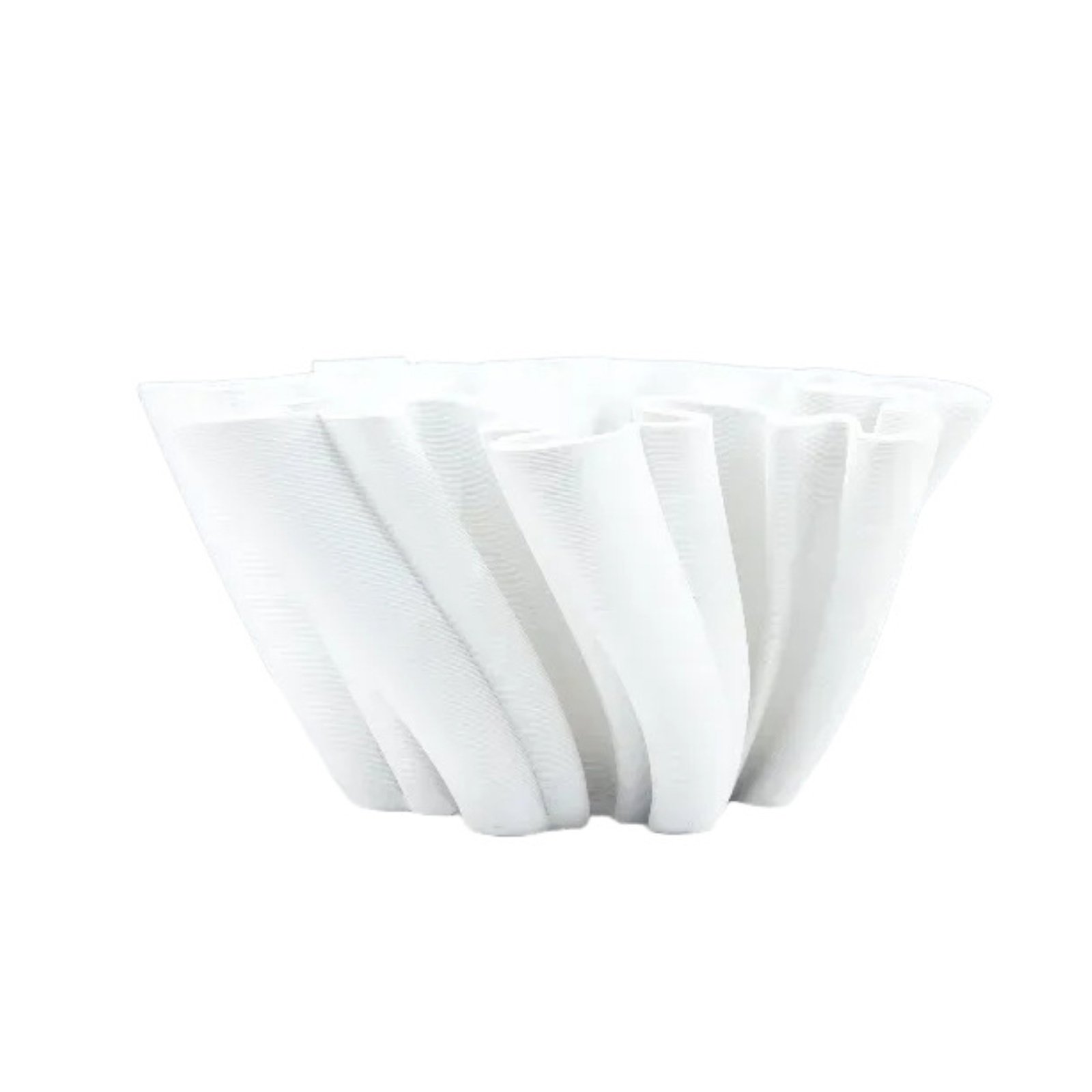 Matt White Fluted Vase