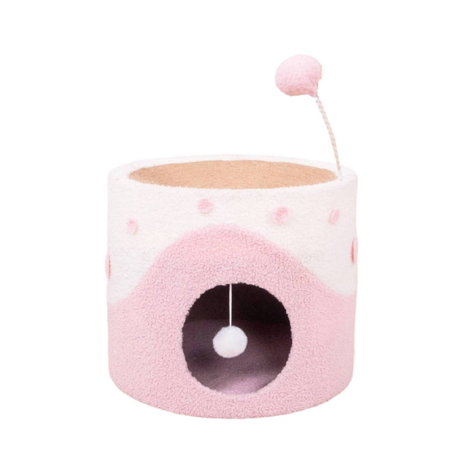 Cylindrical Cat Bed with Scratching Board