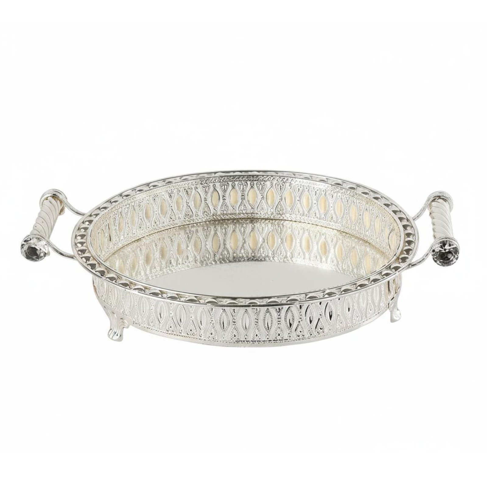 Oval Silver Fruit Basket