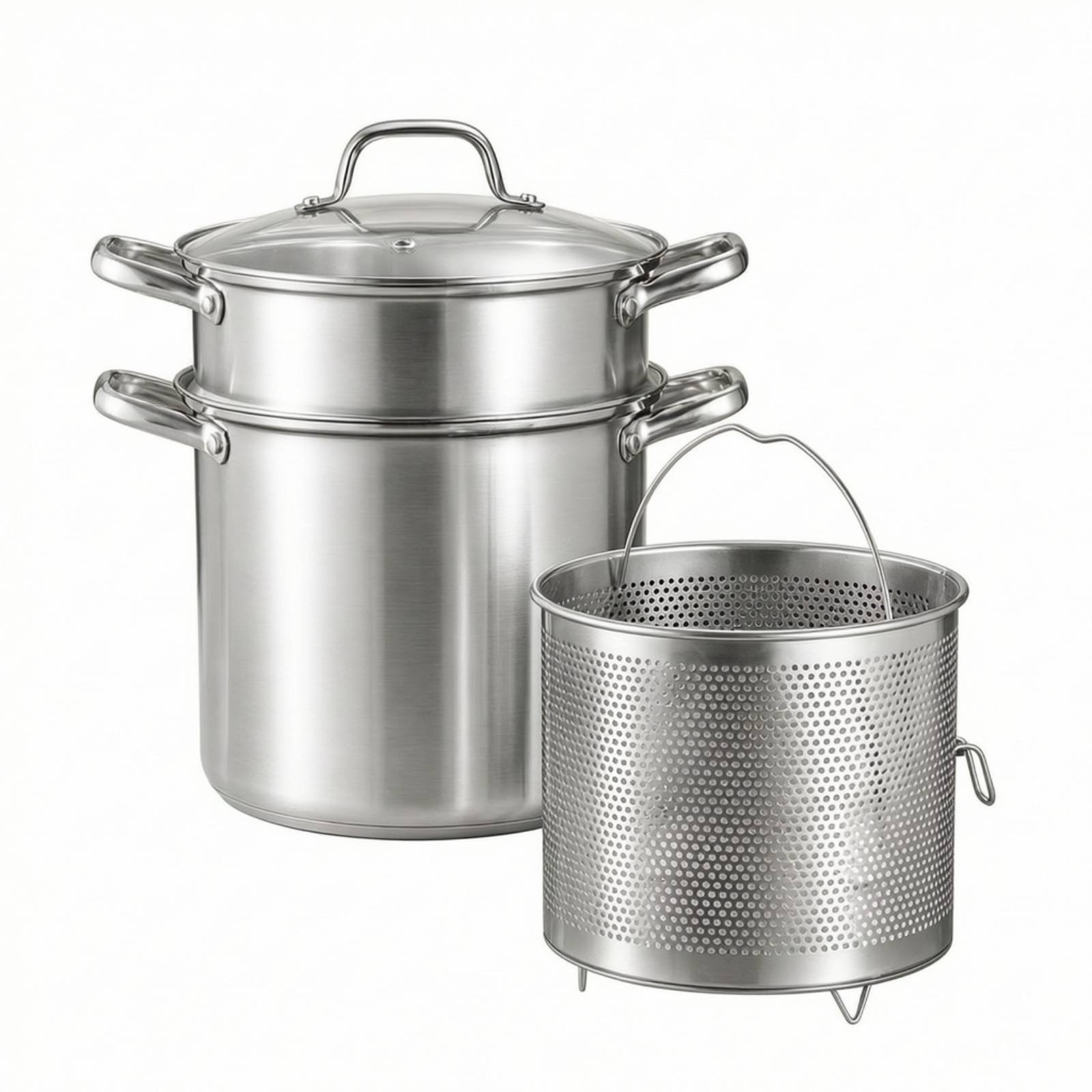Stainless Steel Soup Pot with Basket