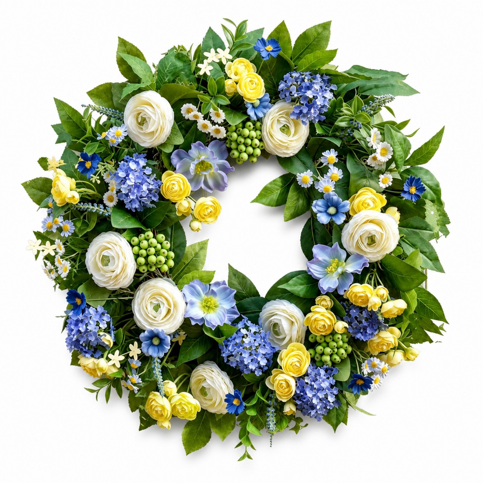 Artificial Floral Wreath Verdant