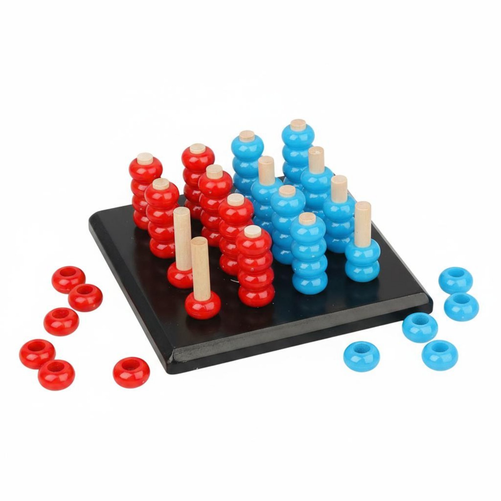 Wooden Four in a Row Game – Black, 4x4