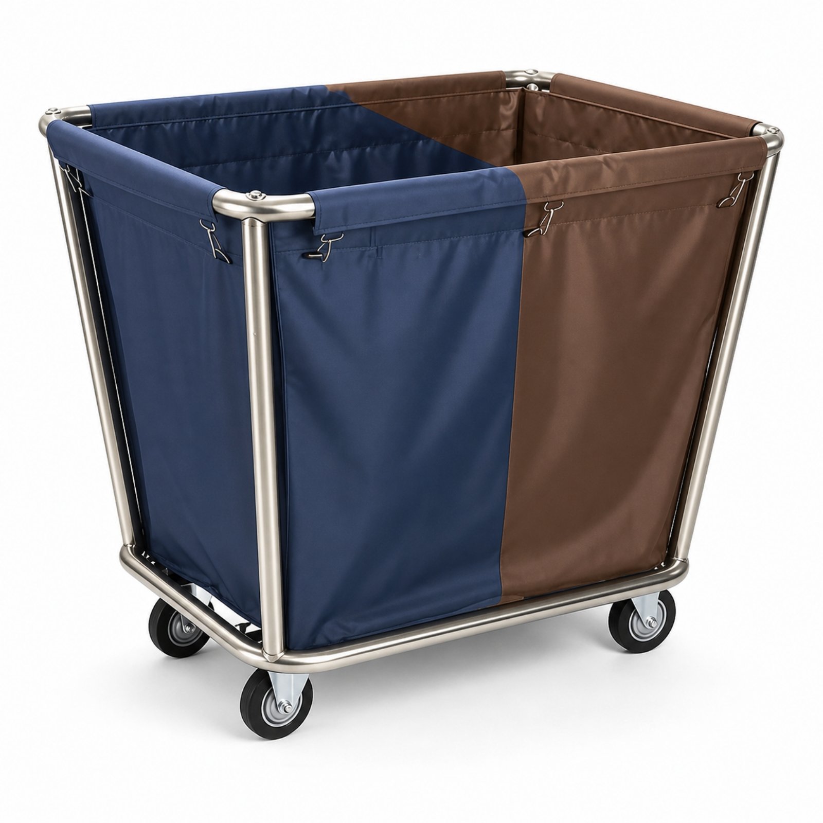 Divided Laundry Cart Stainless Steel