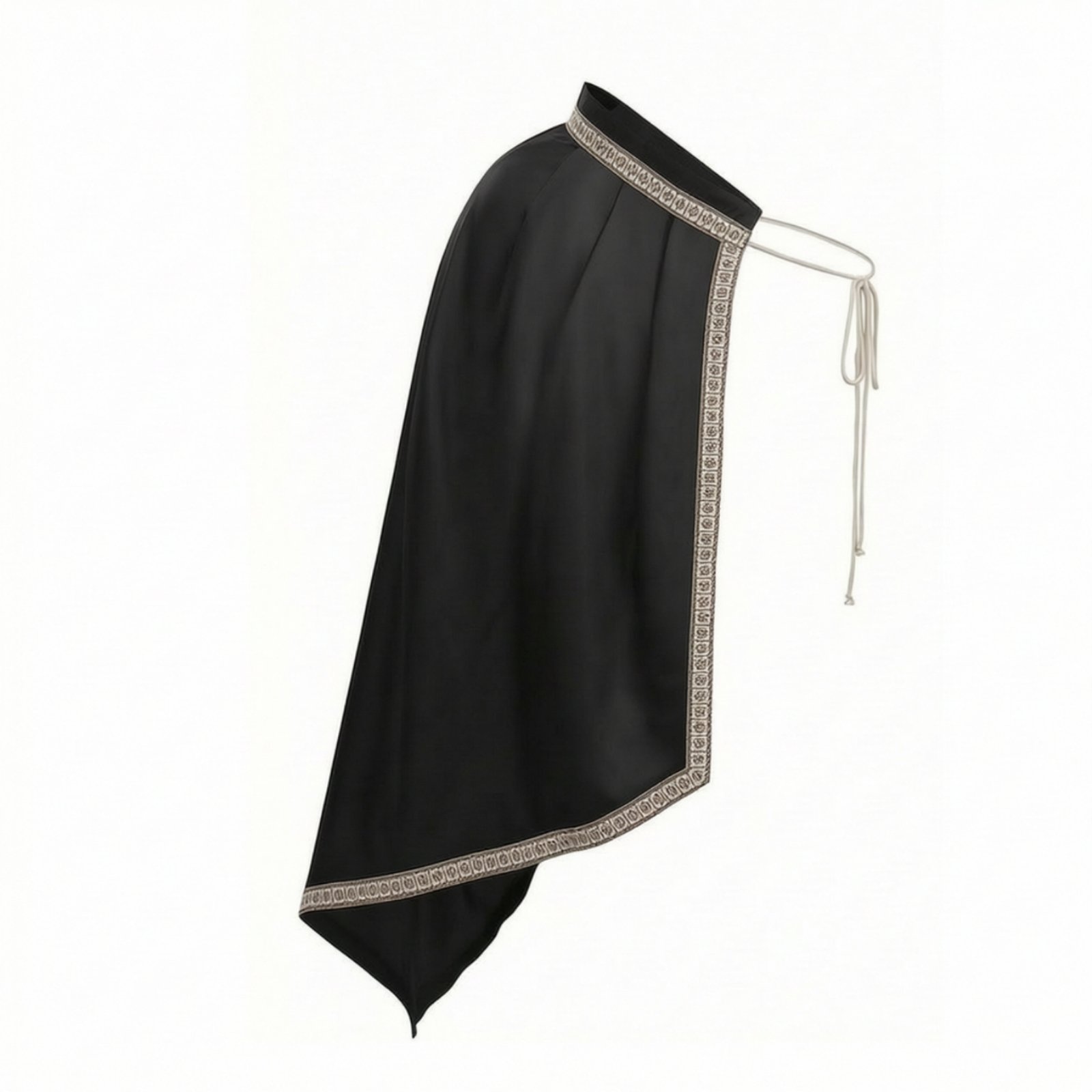 One-Shoulder Cape with Tie Closure