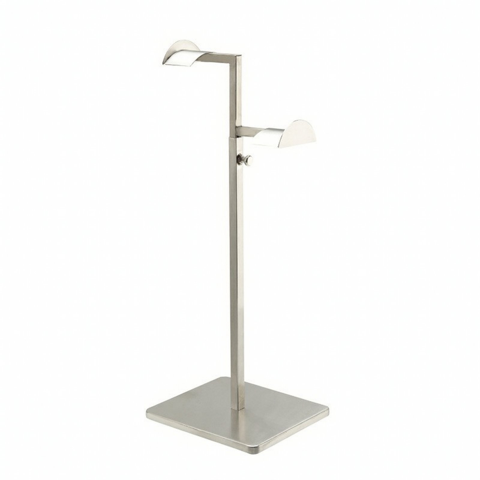 Adjustable Handbag Display Stand – Silver, Brushed High-low