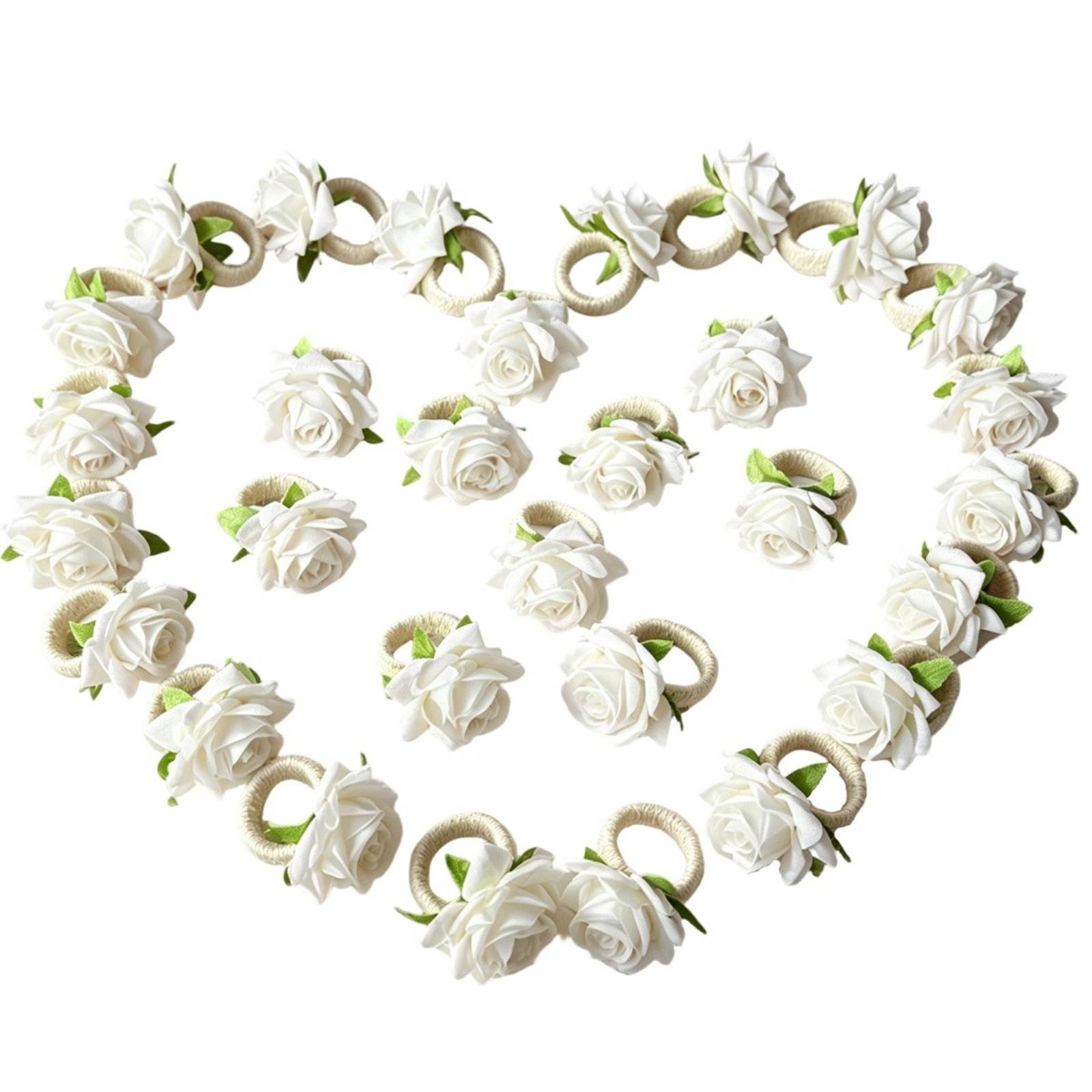 30 Pieces Rose Napkin Rings Floral Flower