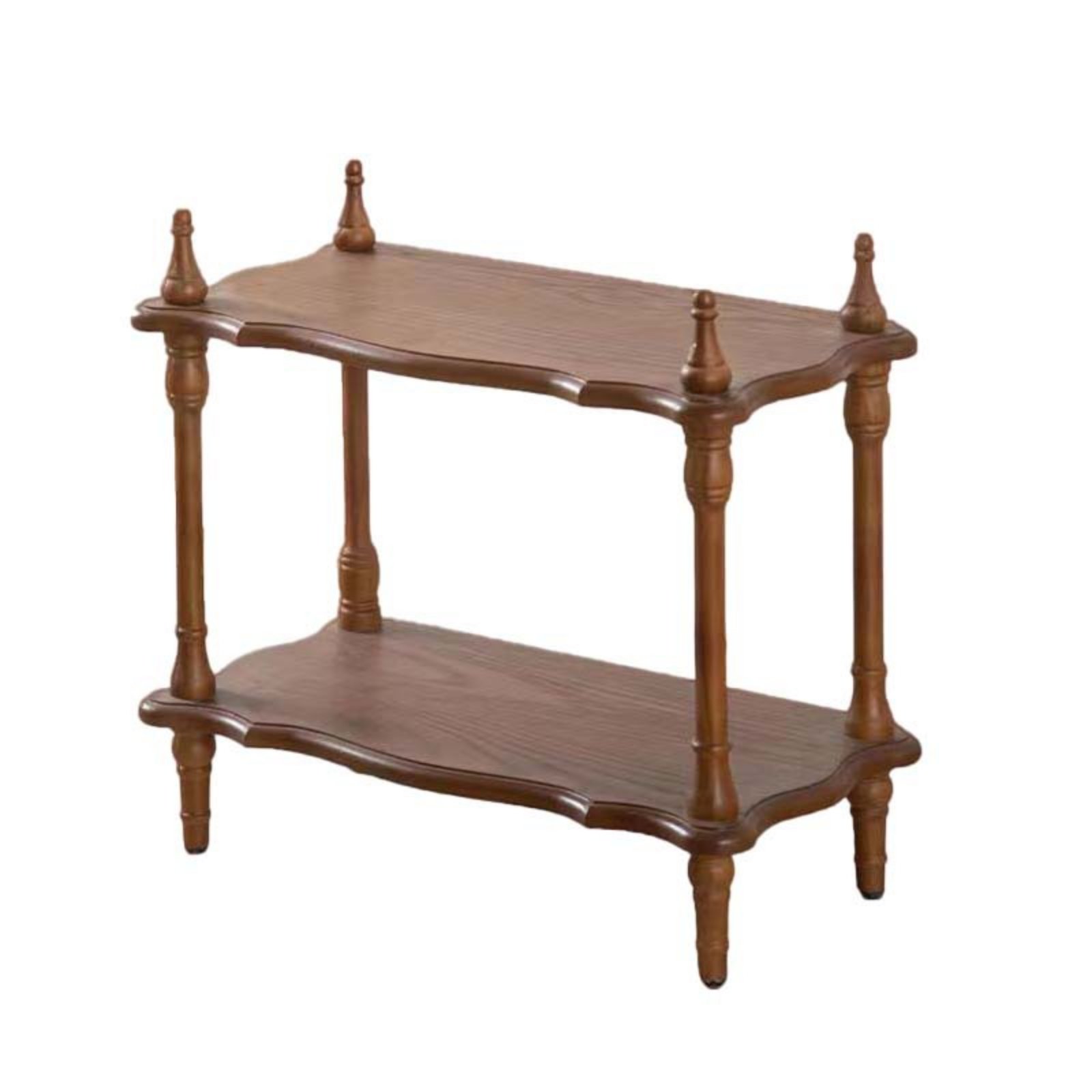 Wood Shelf Two-Tier Brown Walnut