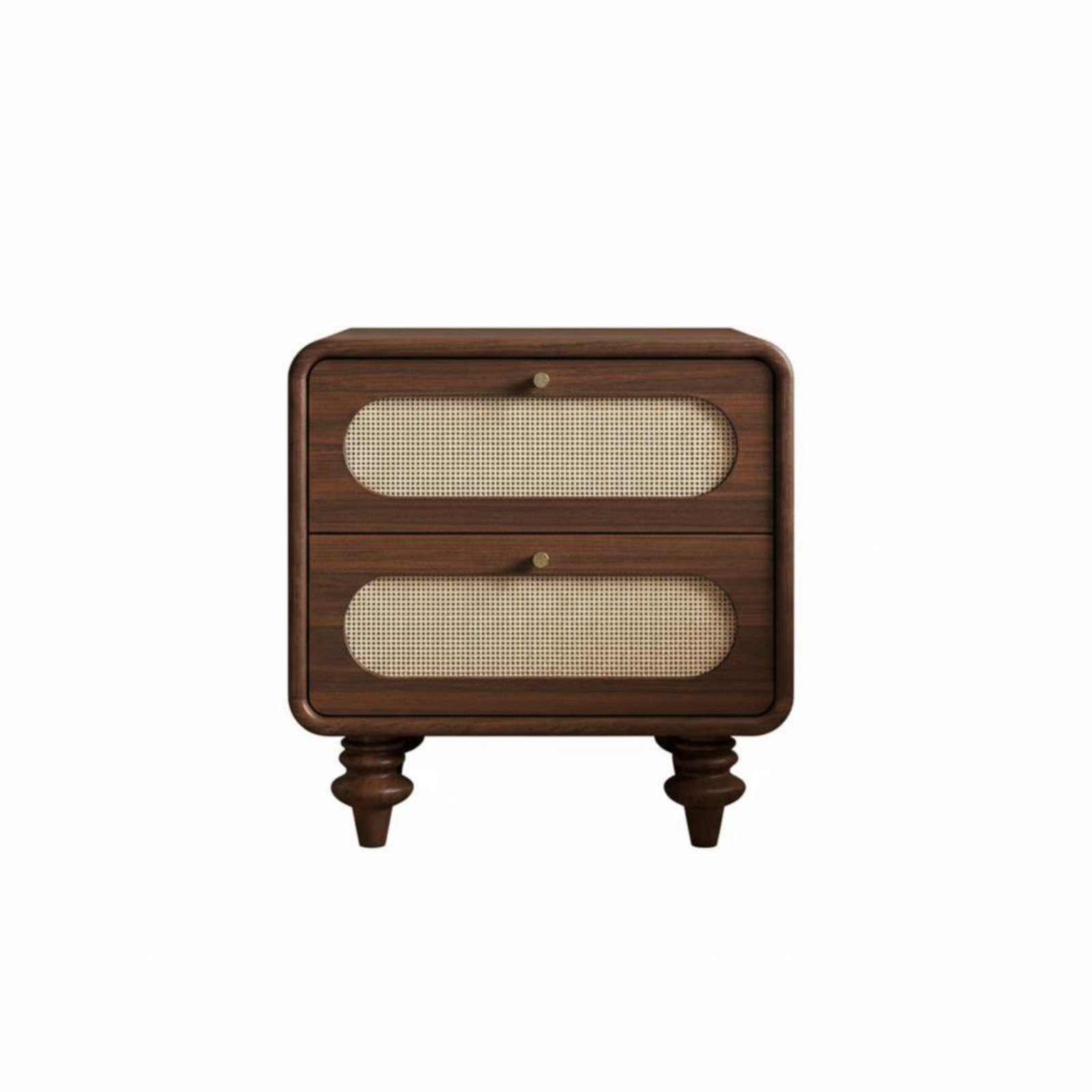 2-Drawer Rattan Nightstand