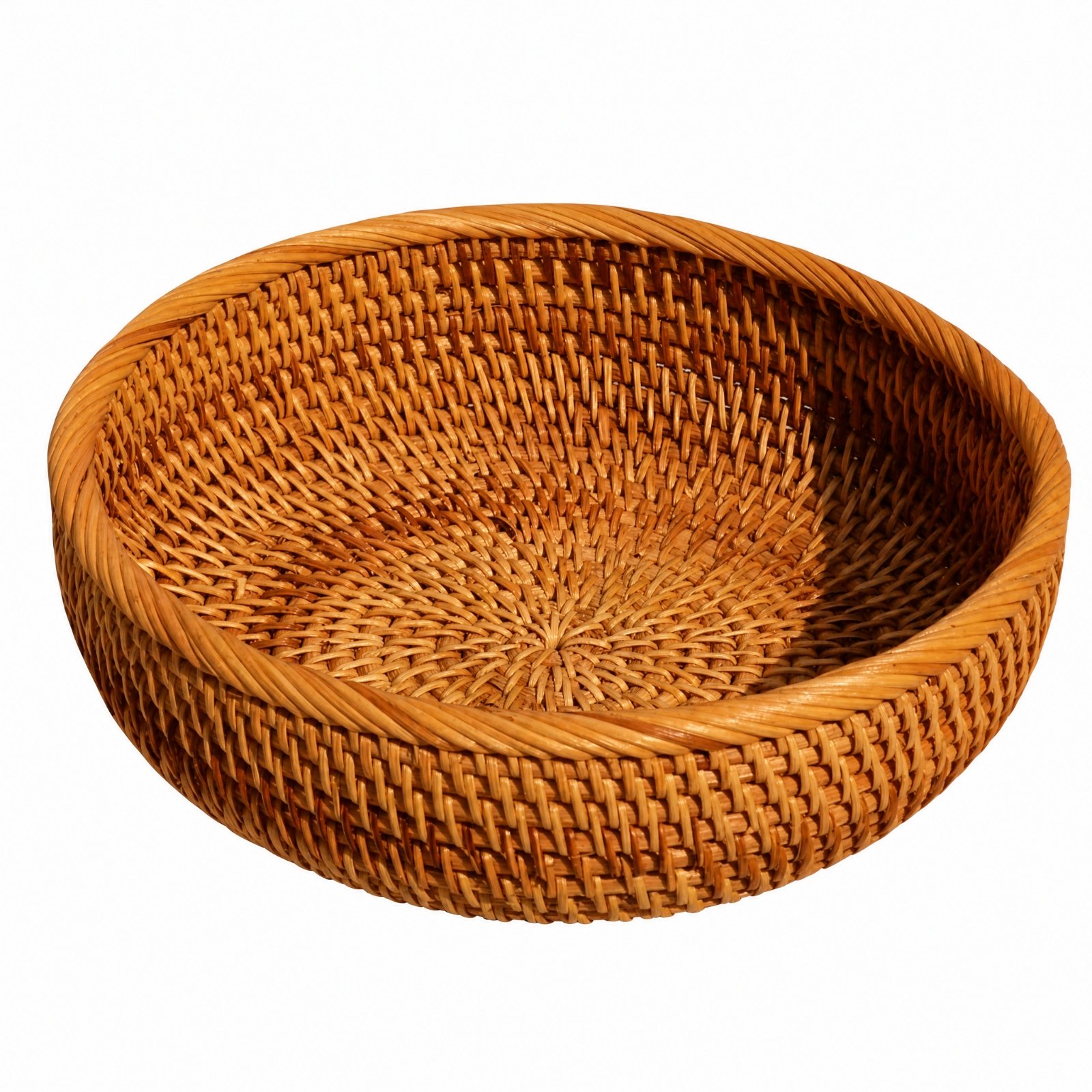 Handwoven Rattan Storage Basket – Round Fruit20x6