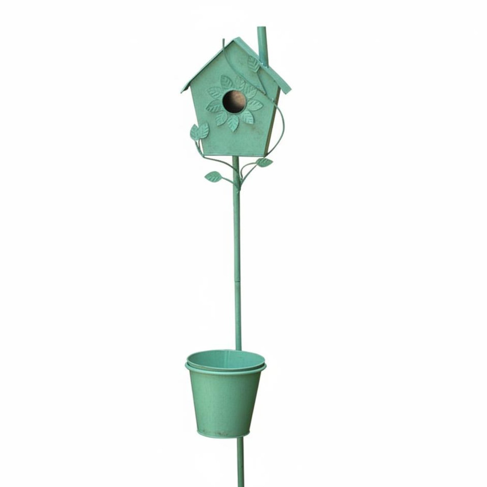 Metal Birdhouse Garden Stake