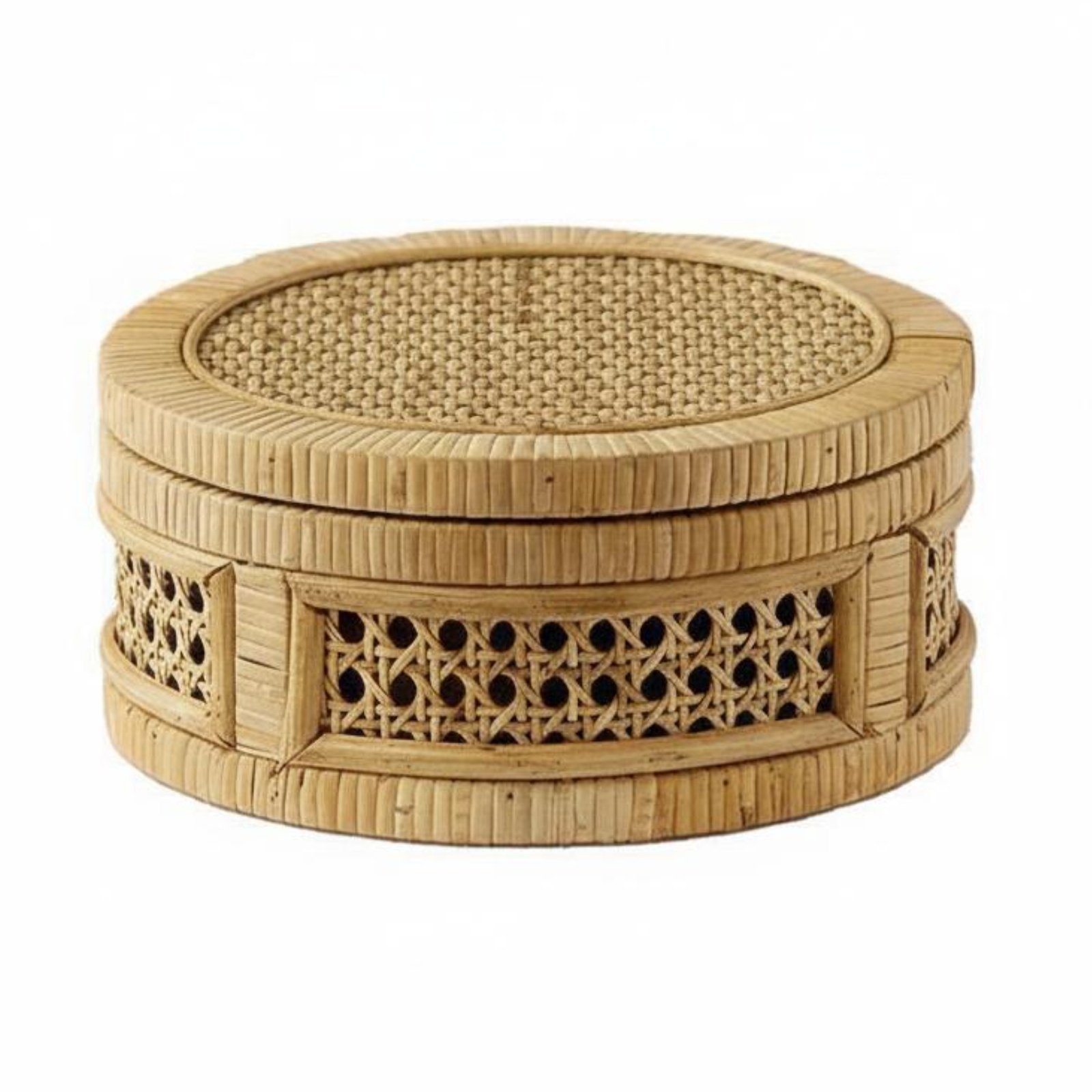 Lidded Woven Storage Basket – Size S
