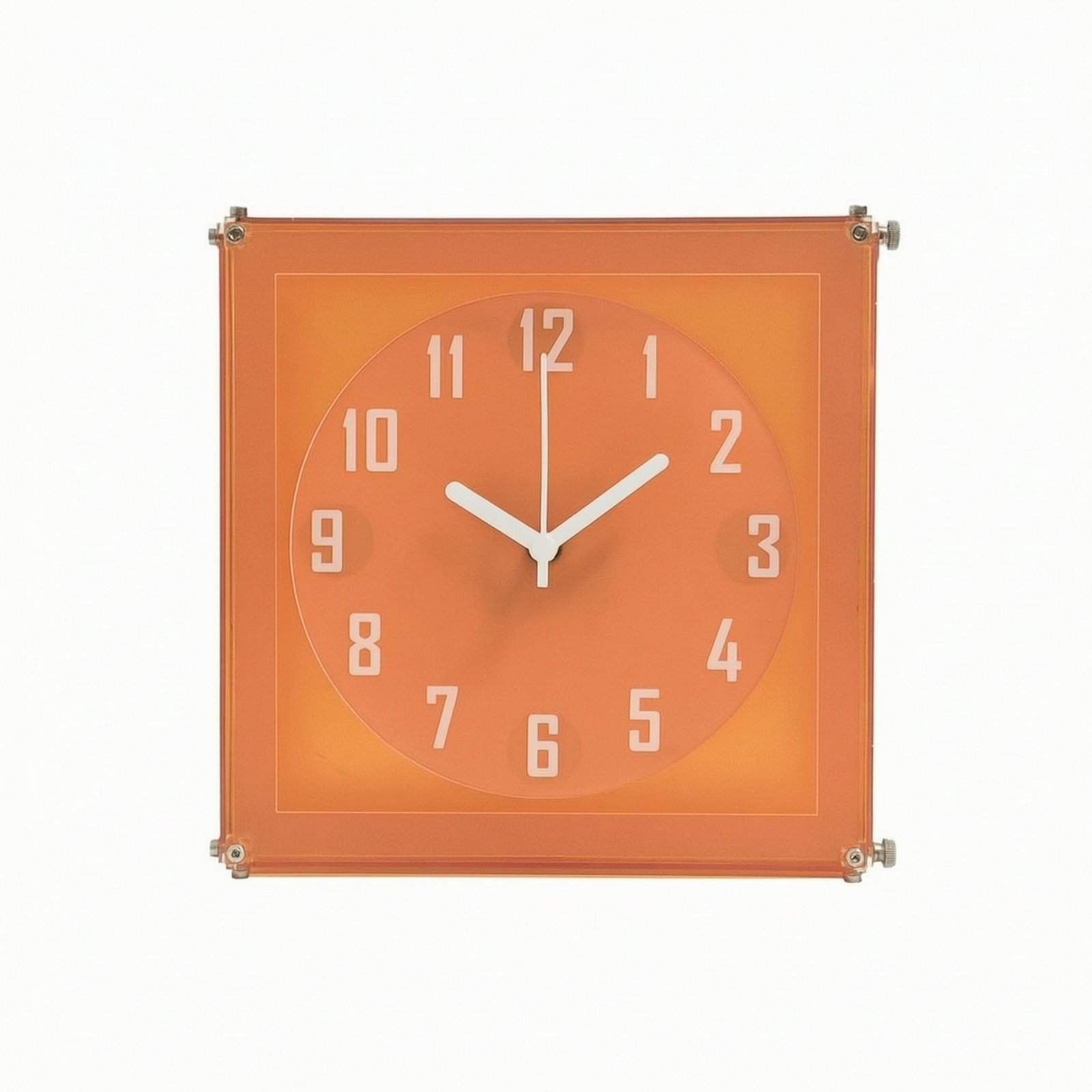 Acrylic Frame Wall Clock – Orange
