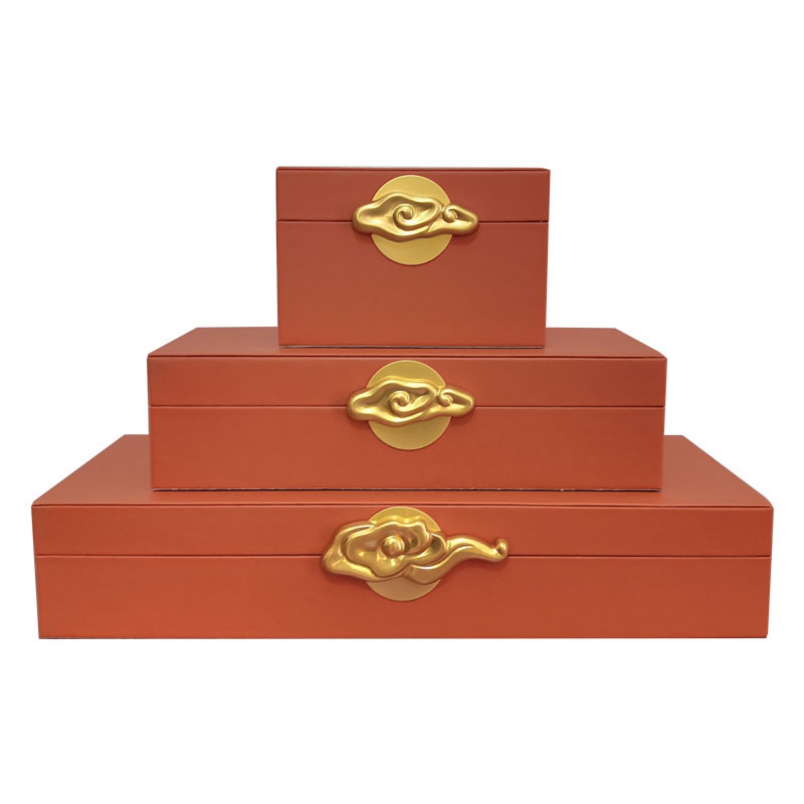 3-Piece Wooden Storage Boxes with Clasp